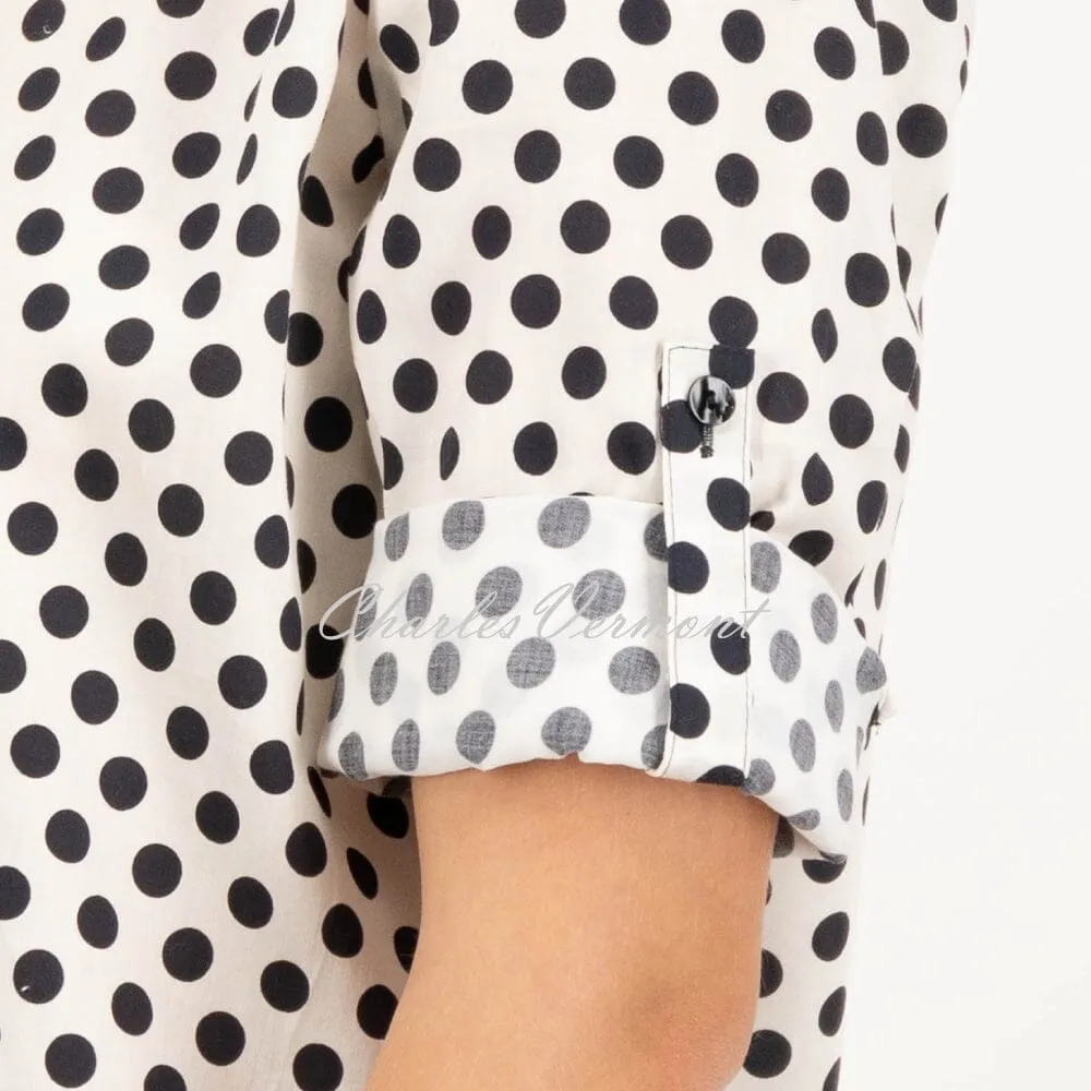 Just White Polka Dot Blouse - Style J1641