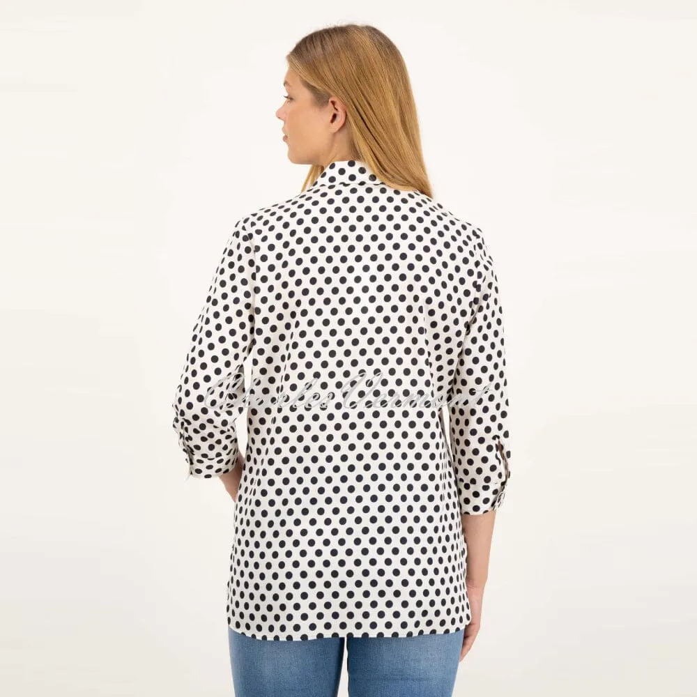 Just White Polka Dot Blouse - Style J1641