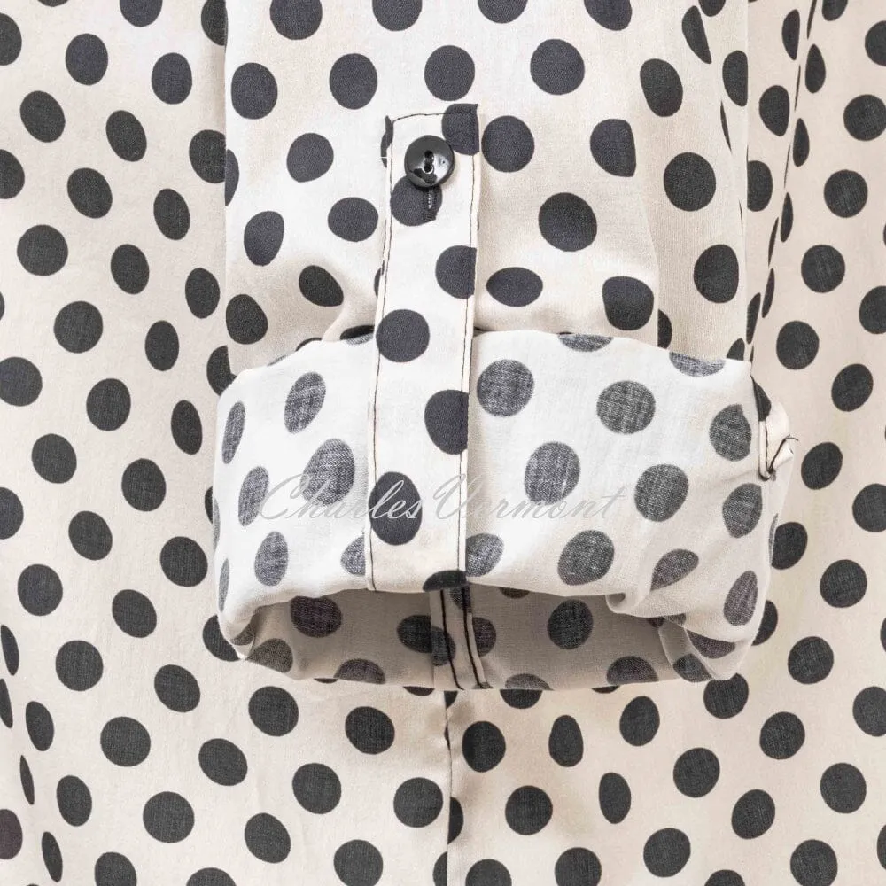 Just White Polka Dot Blouse - Style J1641