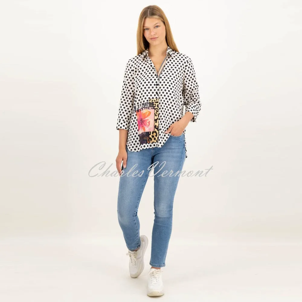 Just White Polka Dot Blouse - Style J1641