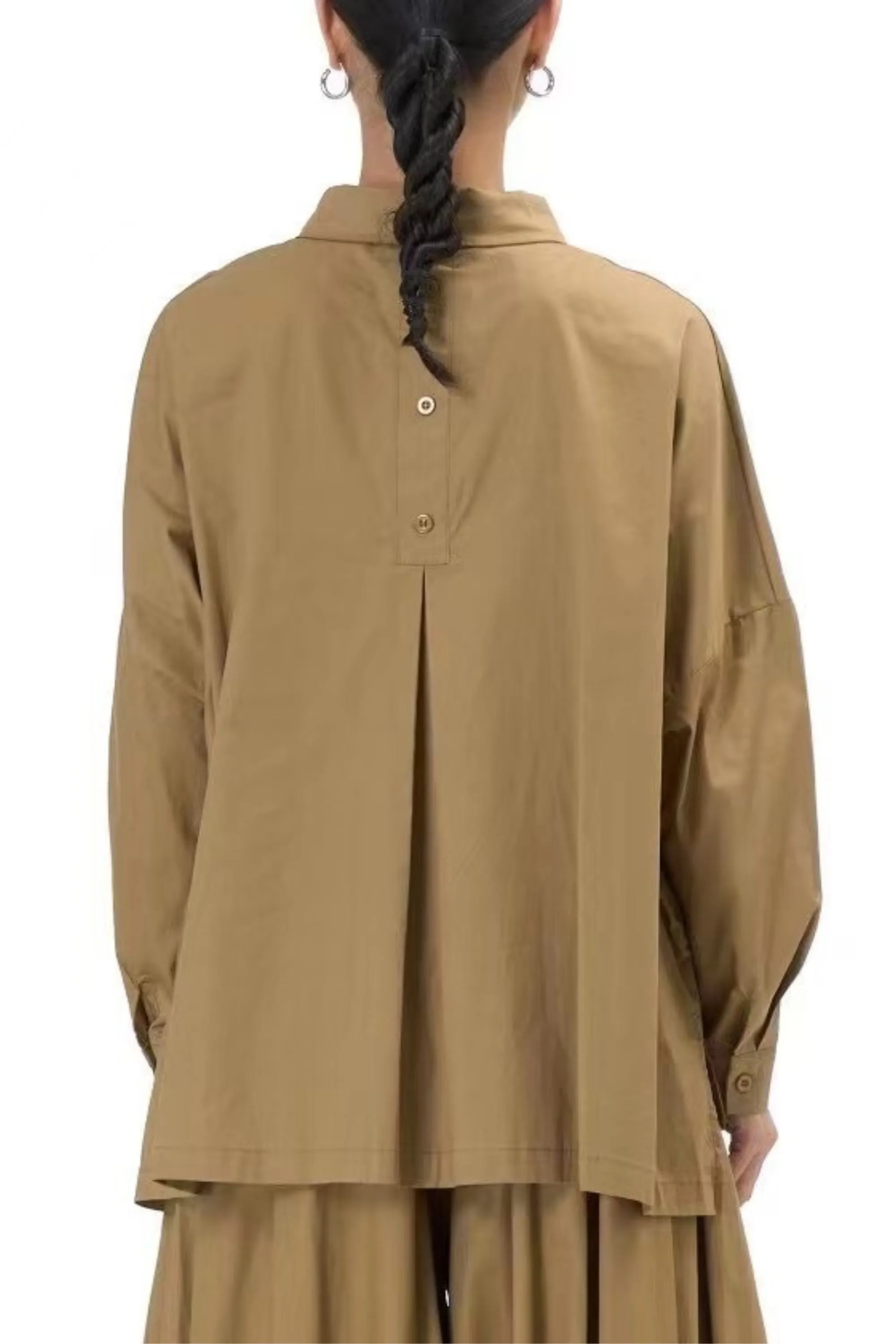 Khaki Black Alphabetical Oversized Shirt