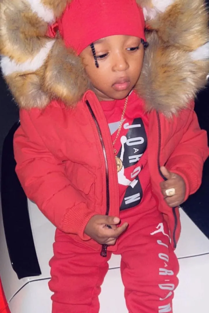 Kids Hollis Bomber Jacket (Red)
