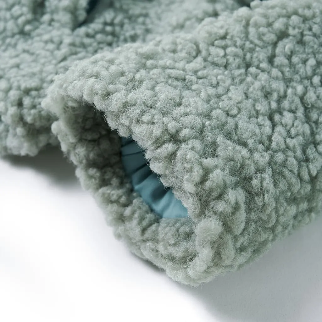 Kids' Hooded Jacket Teddy Faux Fur - Mint Green (Size 116) | Warm, Cozy, and Stylish for Ages 5-6
