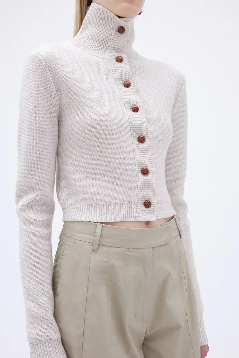 Knitted Slim Cardigan - Tofu Beige