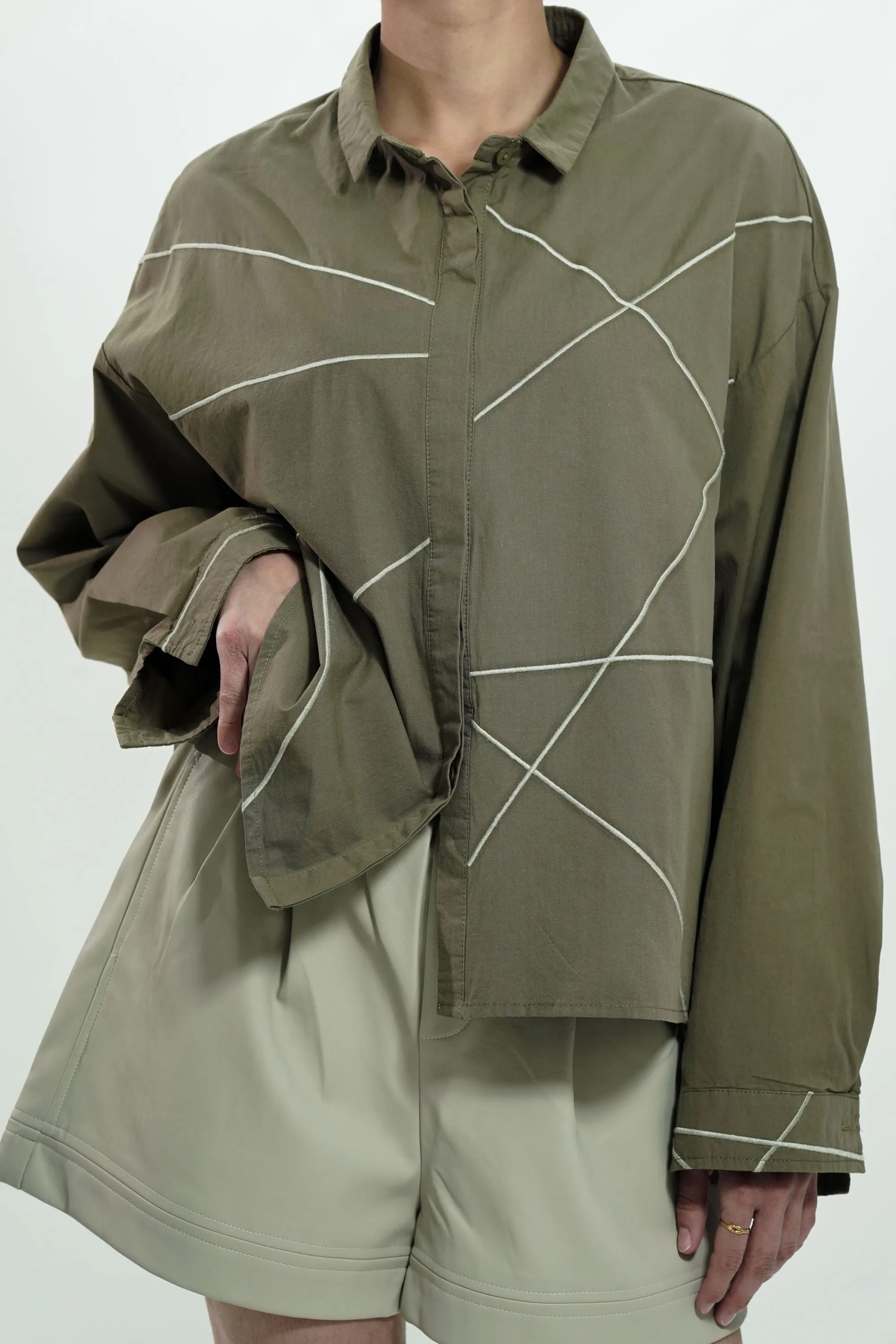 Lined Cotton Oversized Shirt