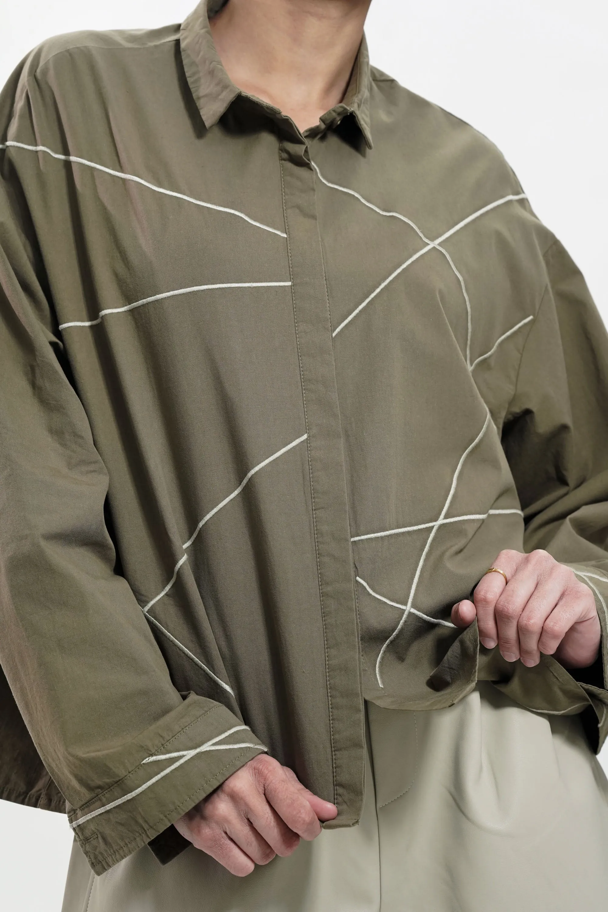 Lined Cotton Oversized Shirt