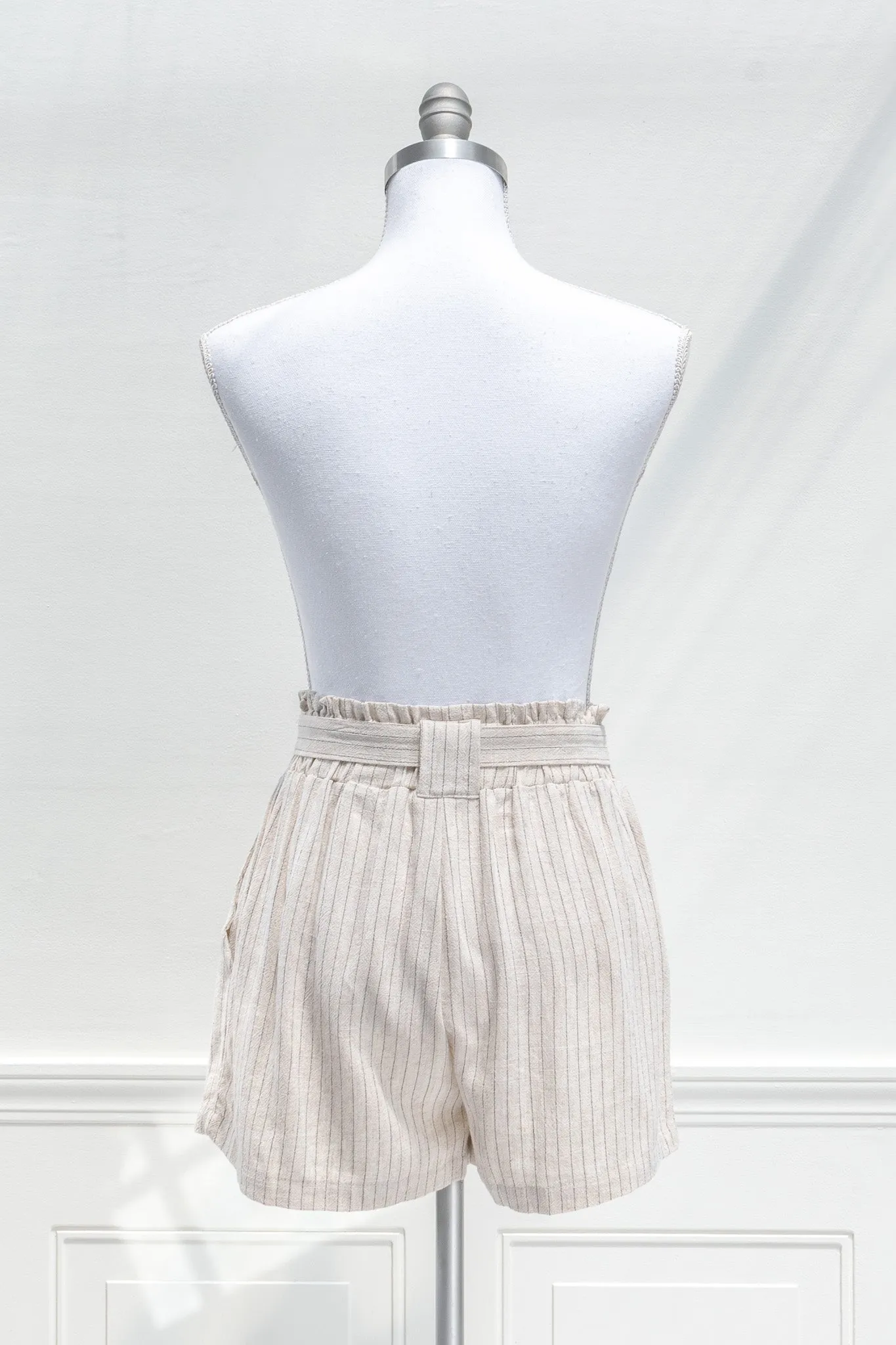 Léonie Striped Cotton Shorts