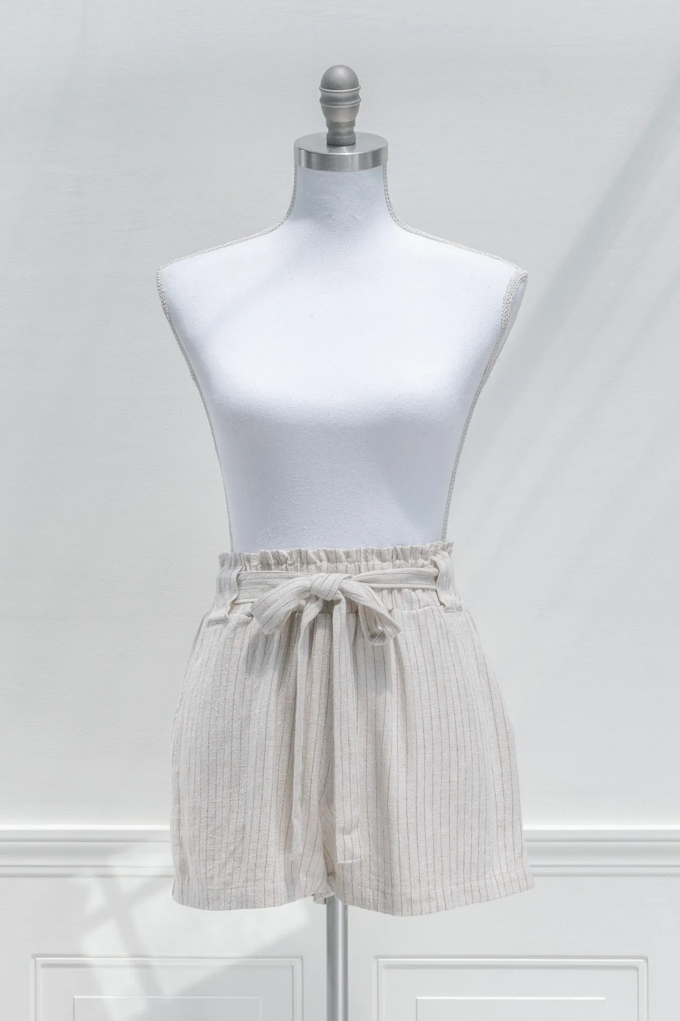 Léonie Striped Cotton Shorts