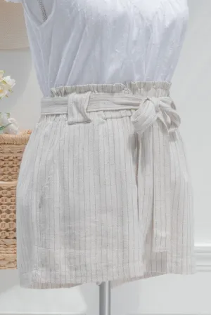 Léonie Striped Cotton Shorts