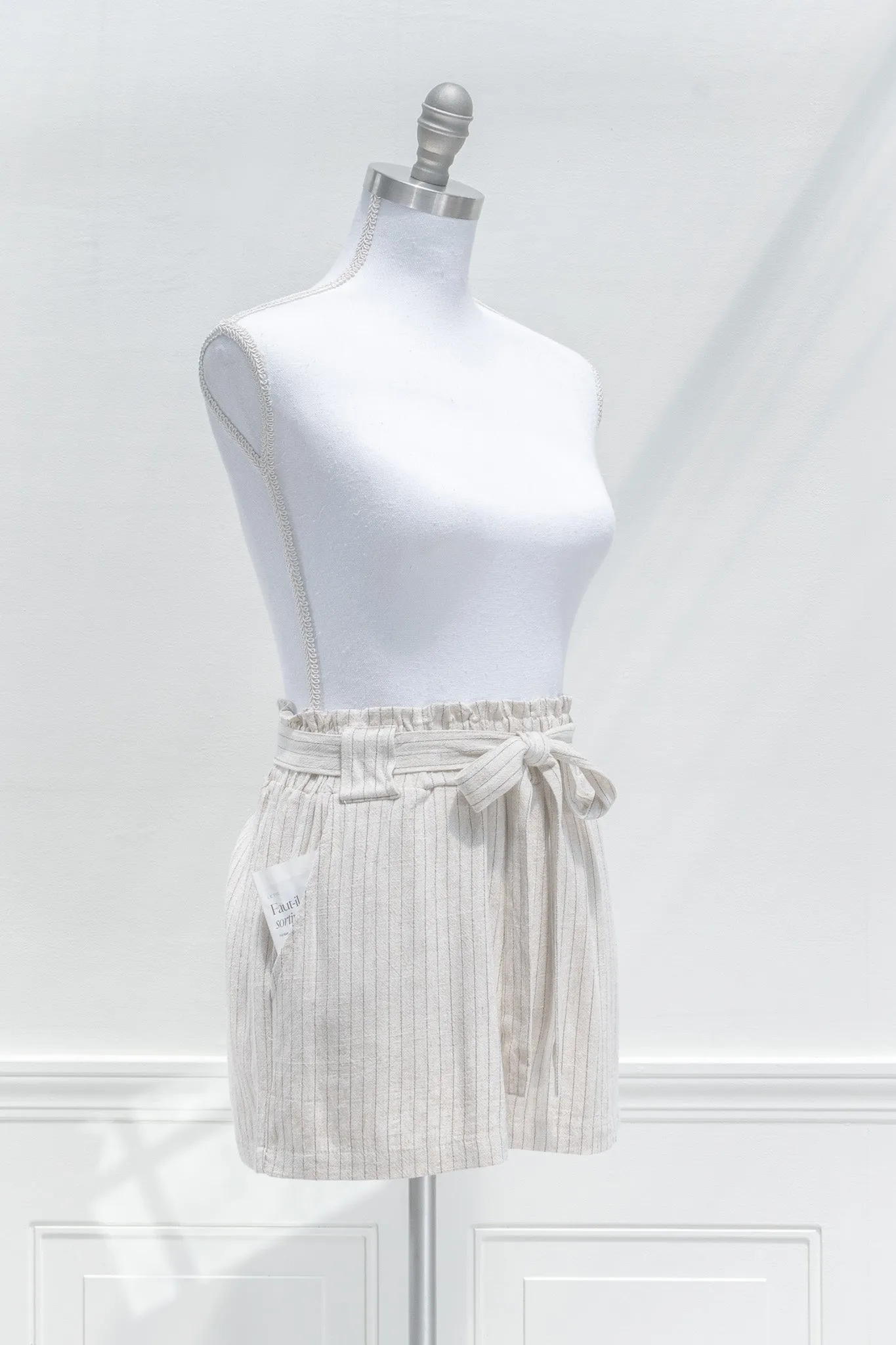 Léonie Striped Cotton Shorts