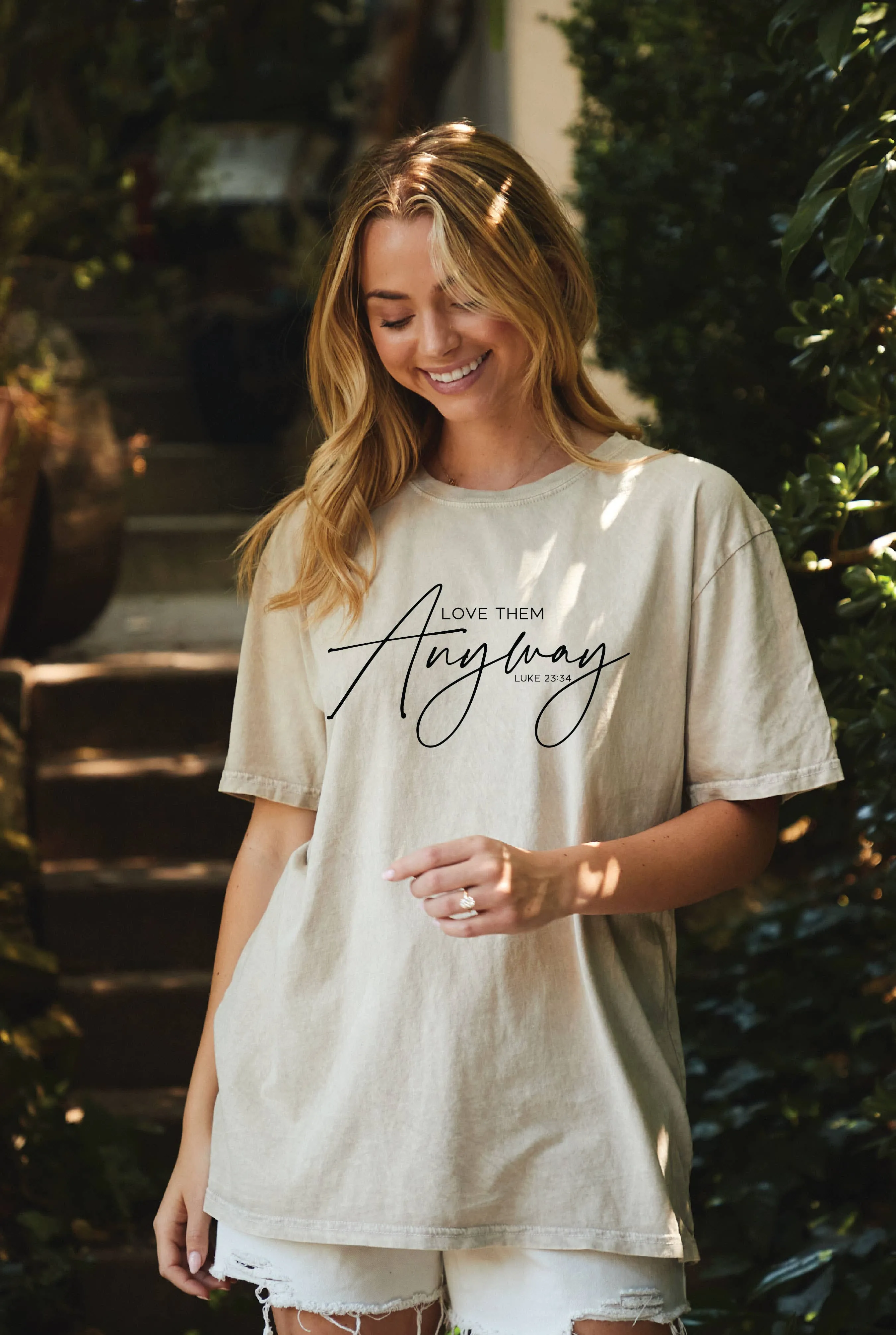 Love Them Anyway Oversized Graphic Top