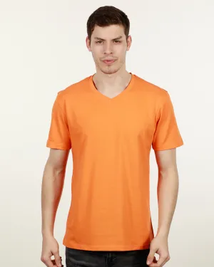 Luxury V Neck Tee - Orange