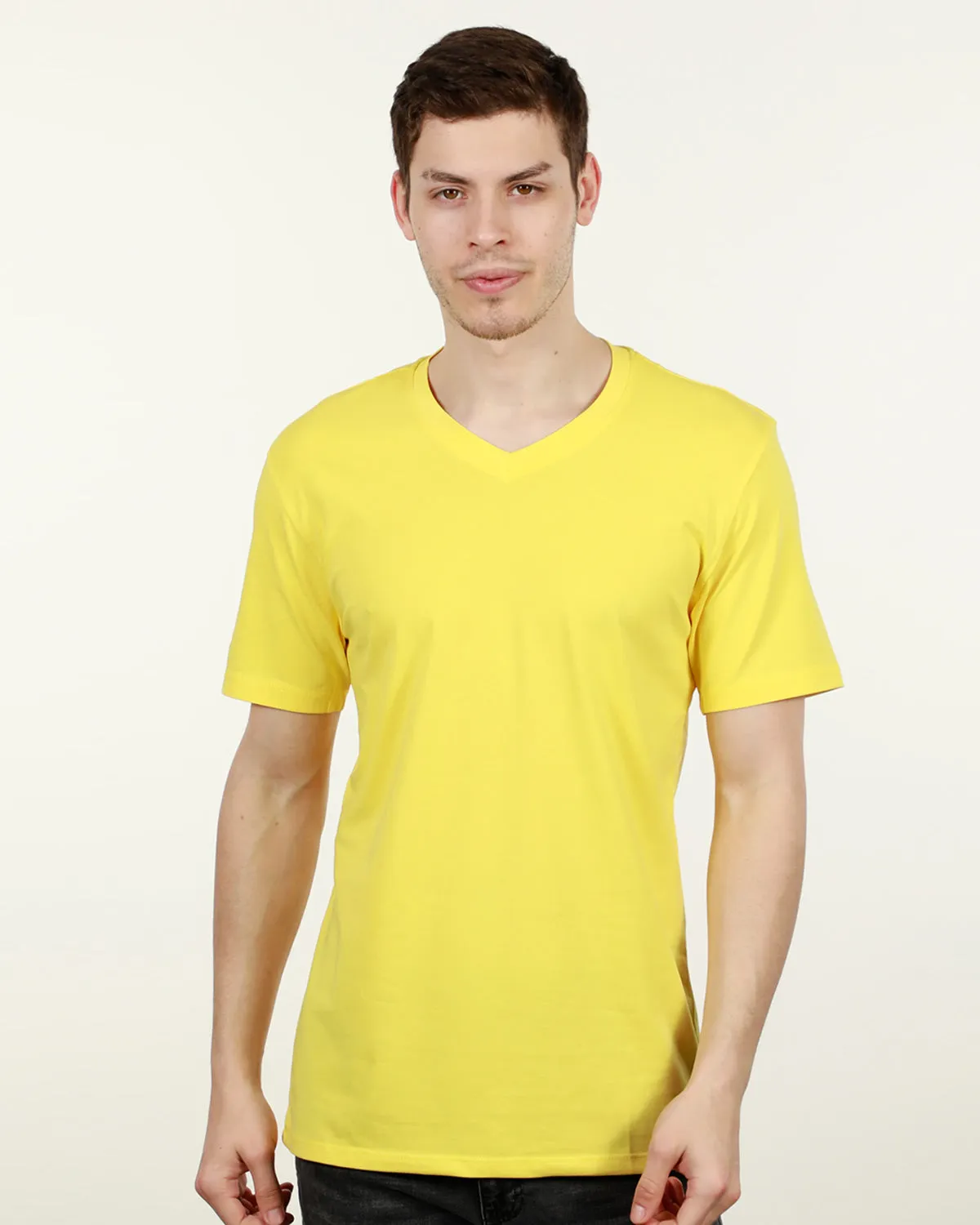 Luxury V Neck Tee - Yellow