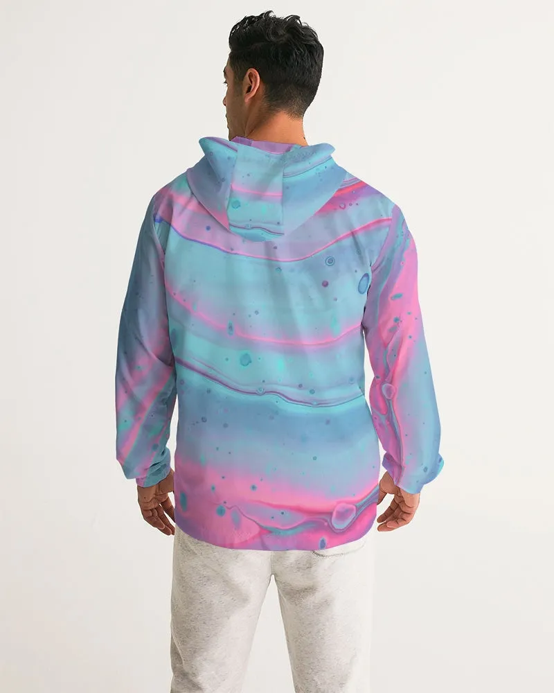 Marshmallow Marbled Men's Hooded Windbreaker