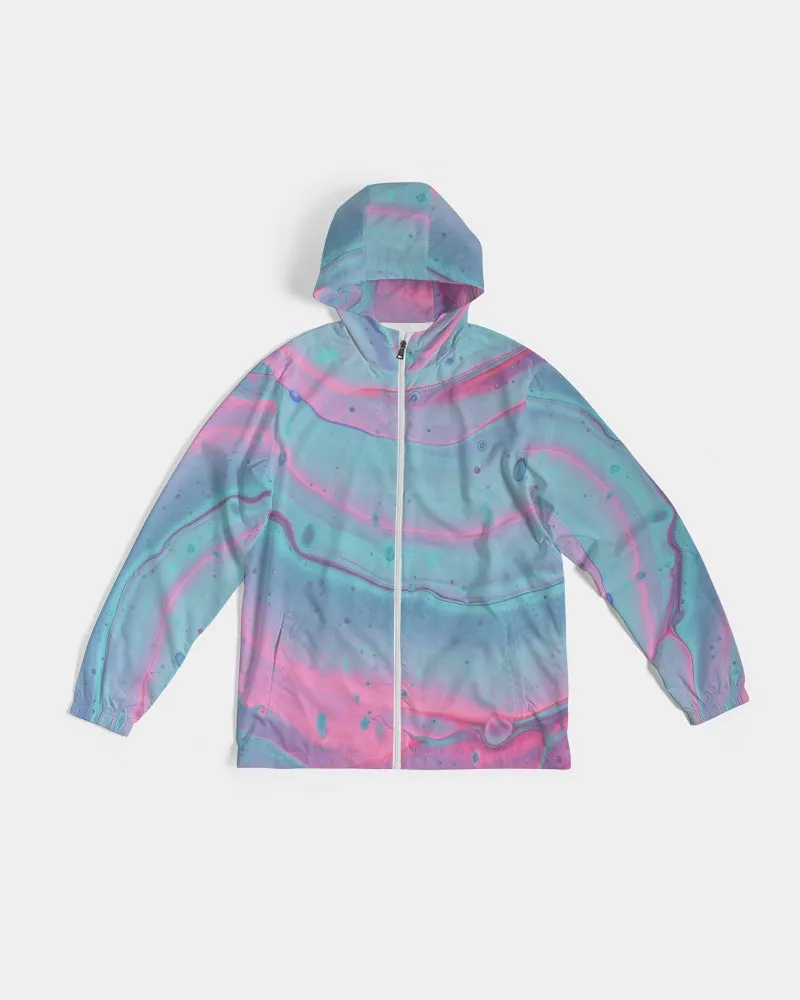 Marshmallow Marbled Men's Hooded Windbreaker