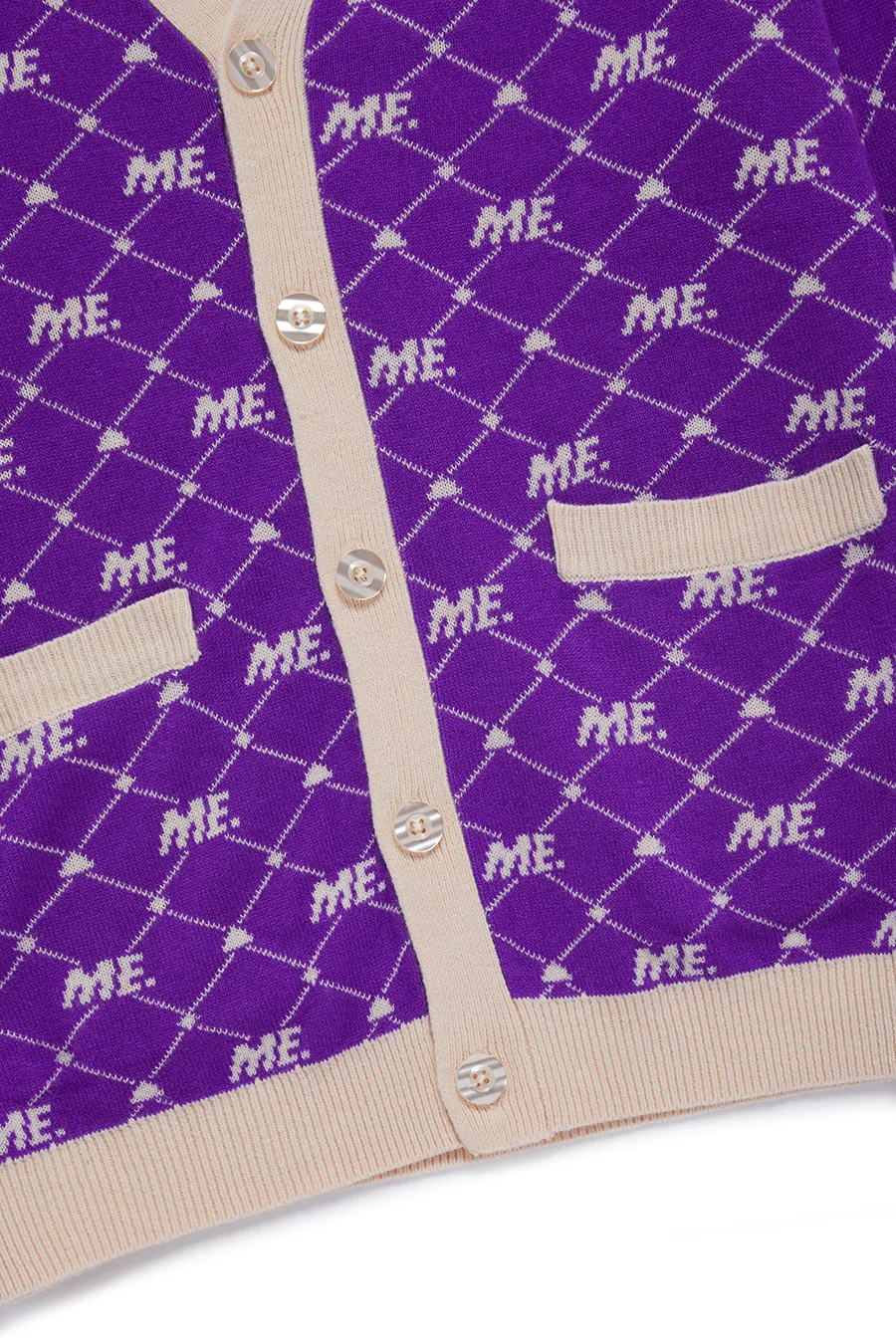ME. Monogram Cardigan- Magic Purple