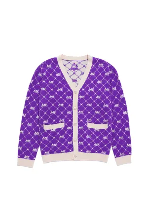 ME. Monogram Cardigan- Magic Purple