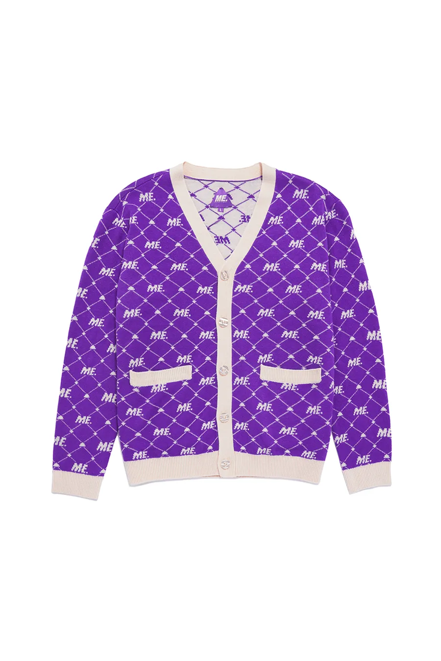 ME. Monogram Cardigan- Magic Purple