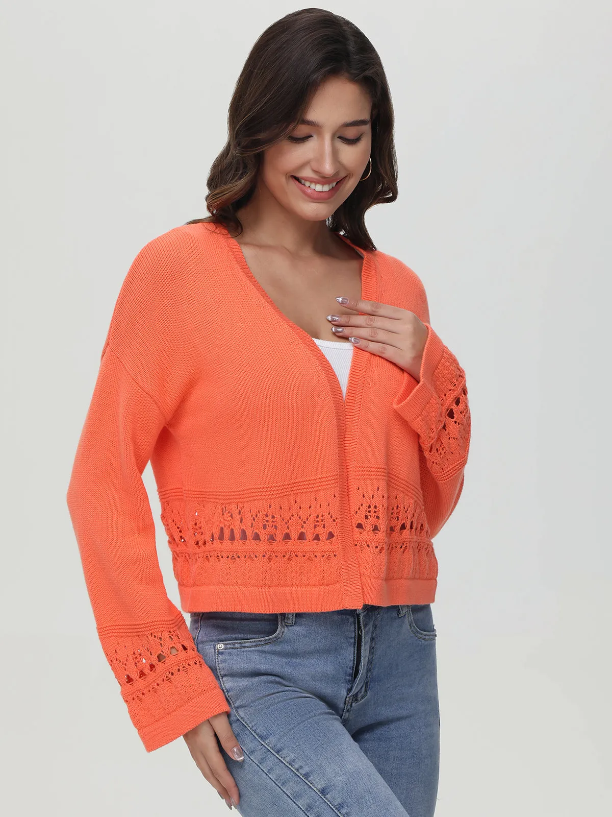 Meghan: 100% Cotton Crochet Kimono Cardigan