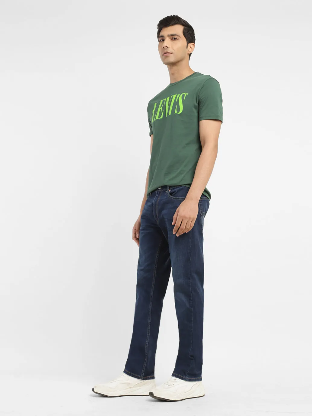 Men's 513 Blue Slim Straight Fit Mid Rise Jeans