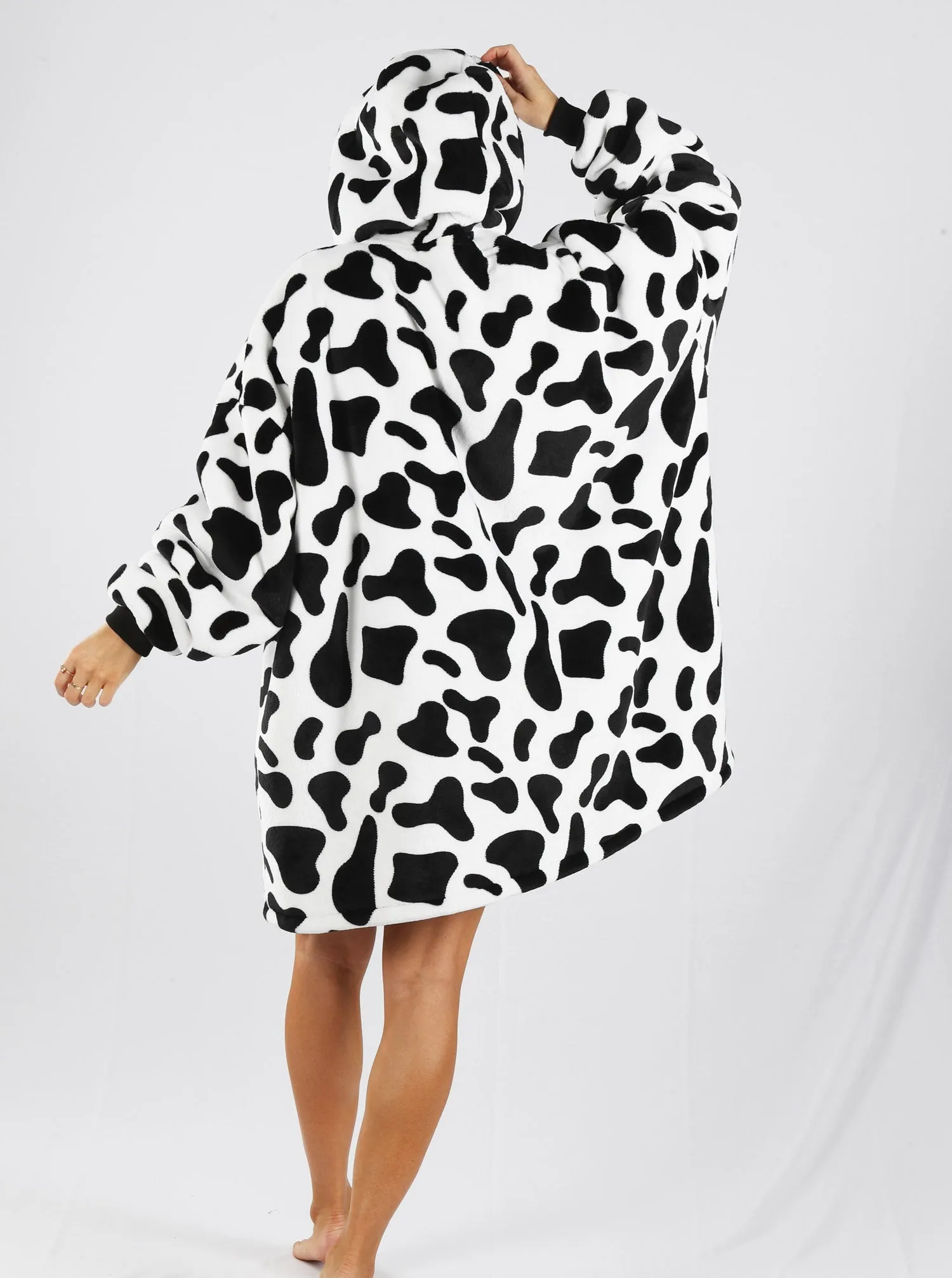 Moozie Mama Maternity & Nursing Hoodie Blanket Zip-up Cow Print
