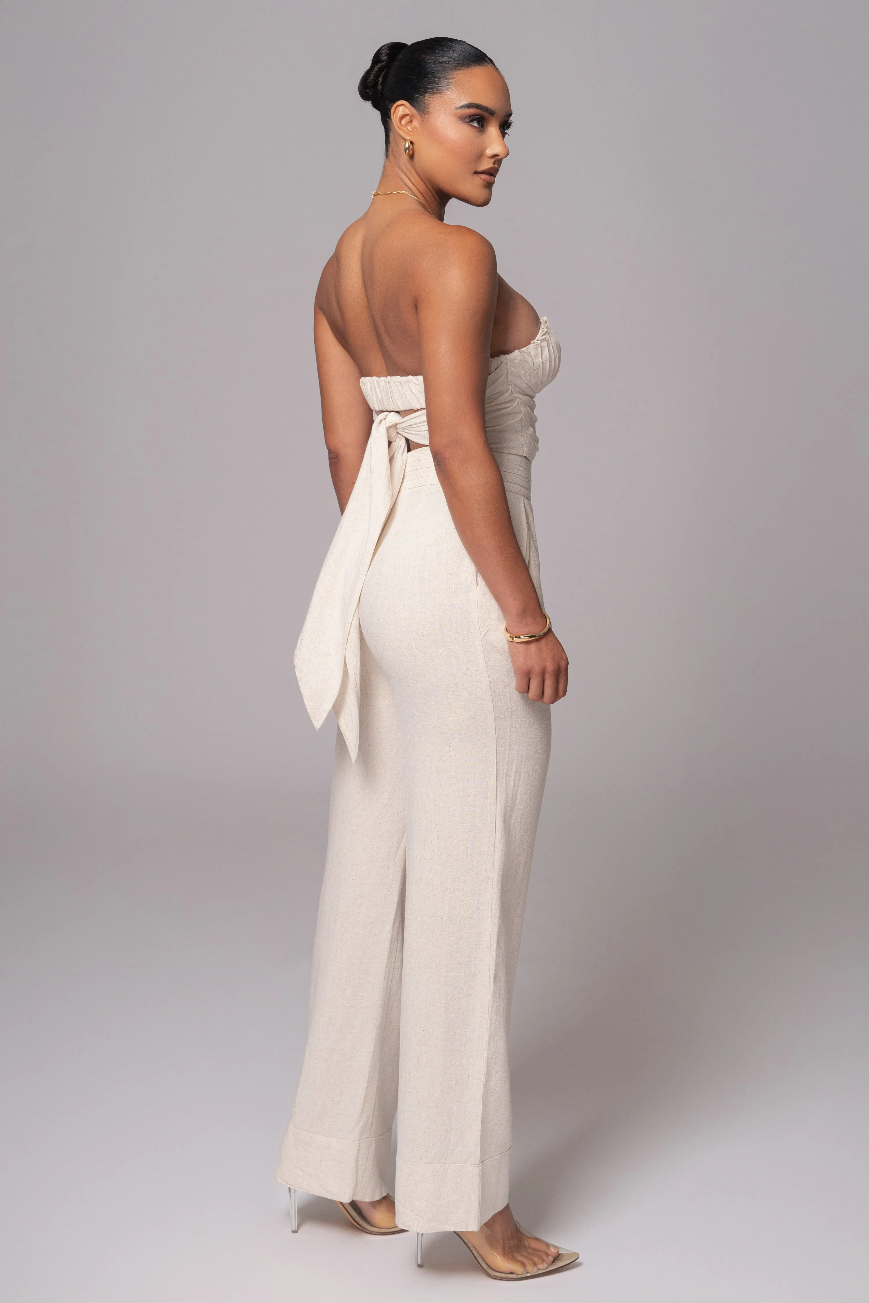 Natural Villa Views Linen Trousers