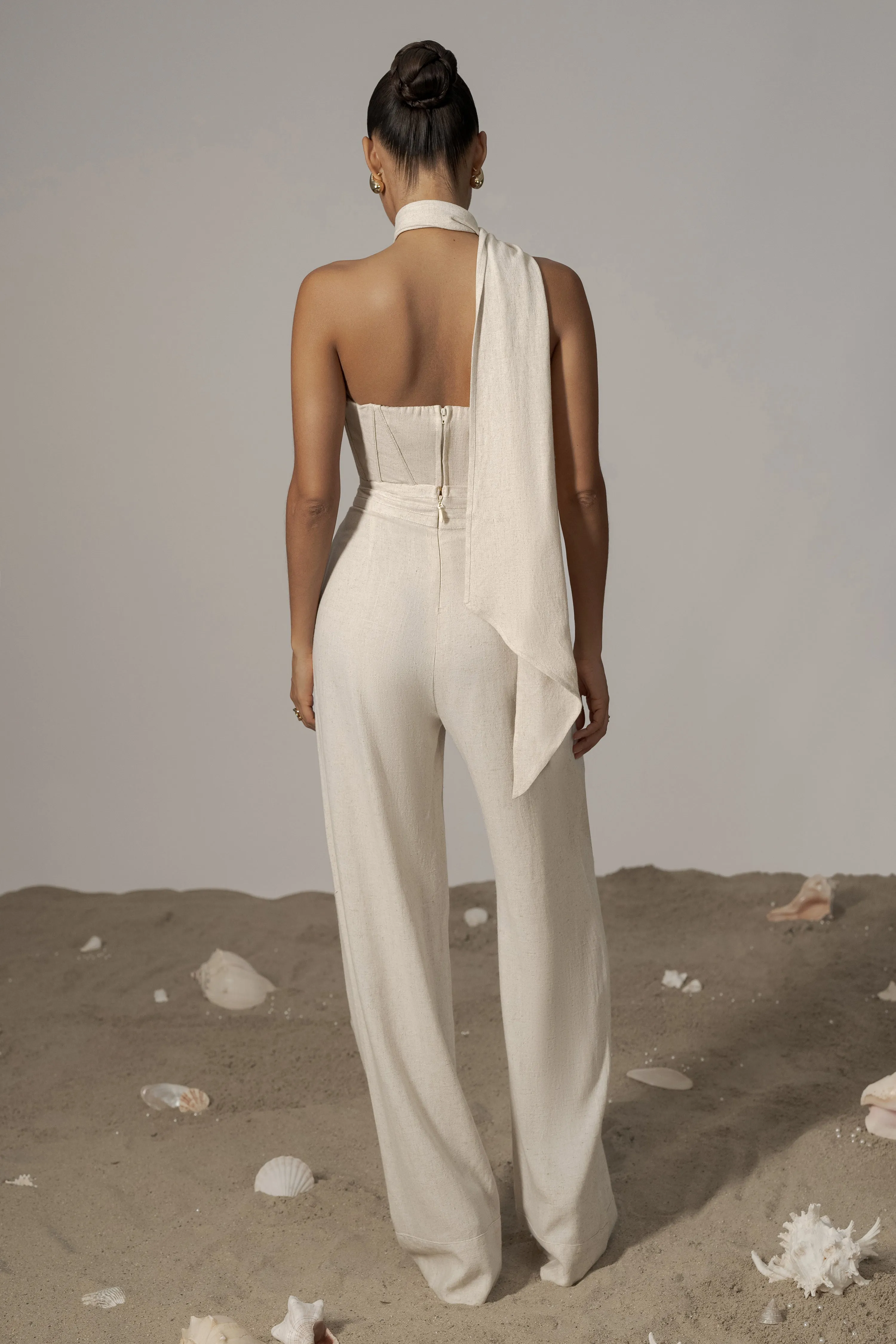 Natural Villa Views Linen Trousers