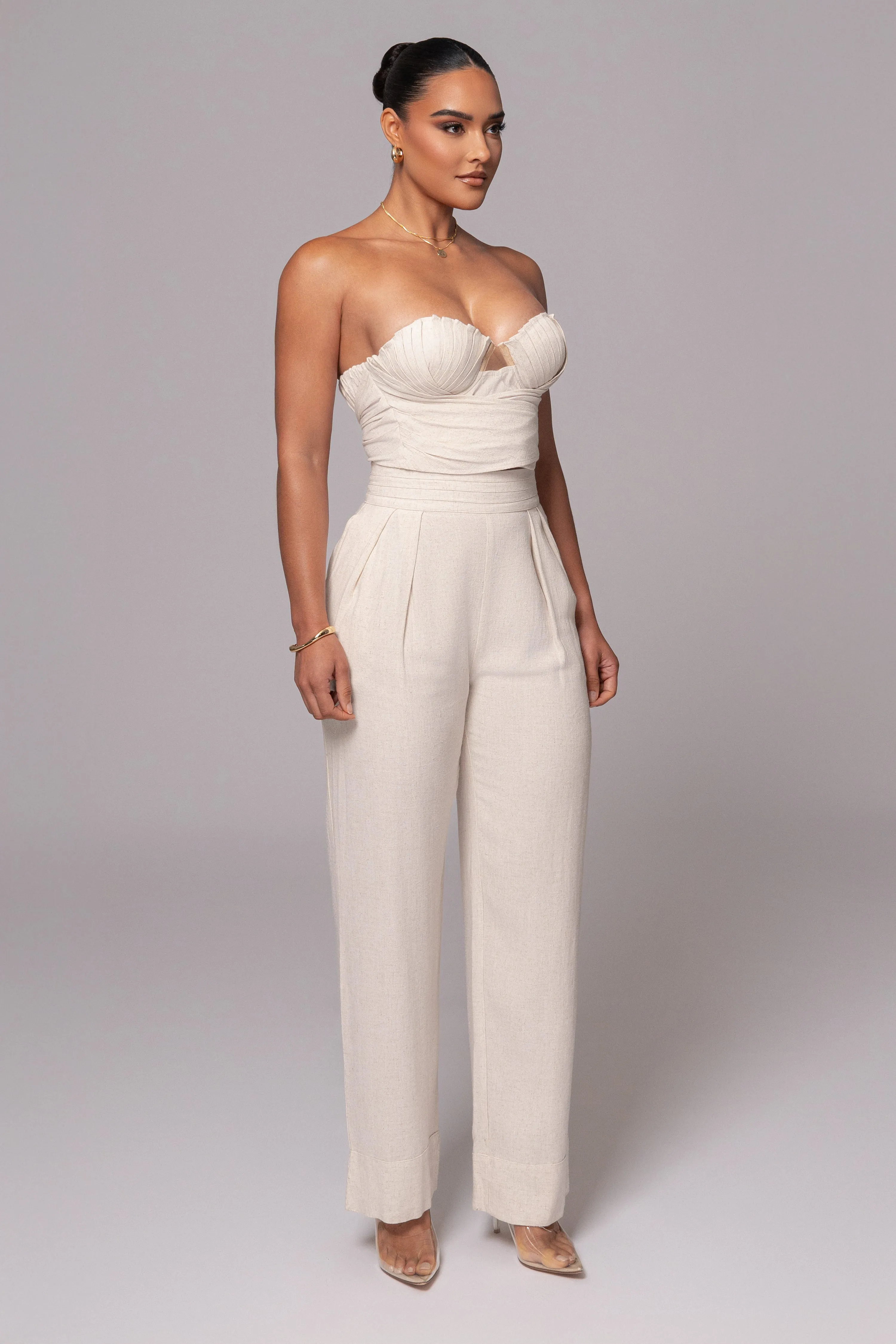 Natural Villa Views Linen Trousers