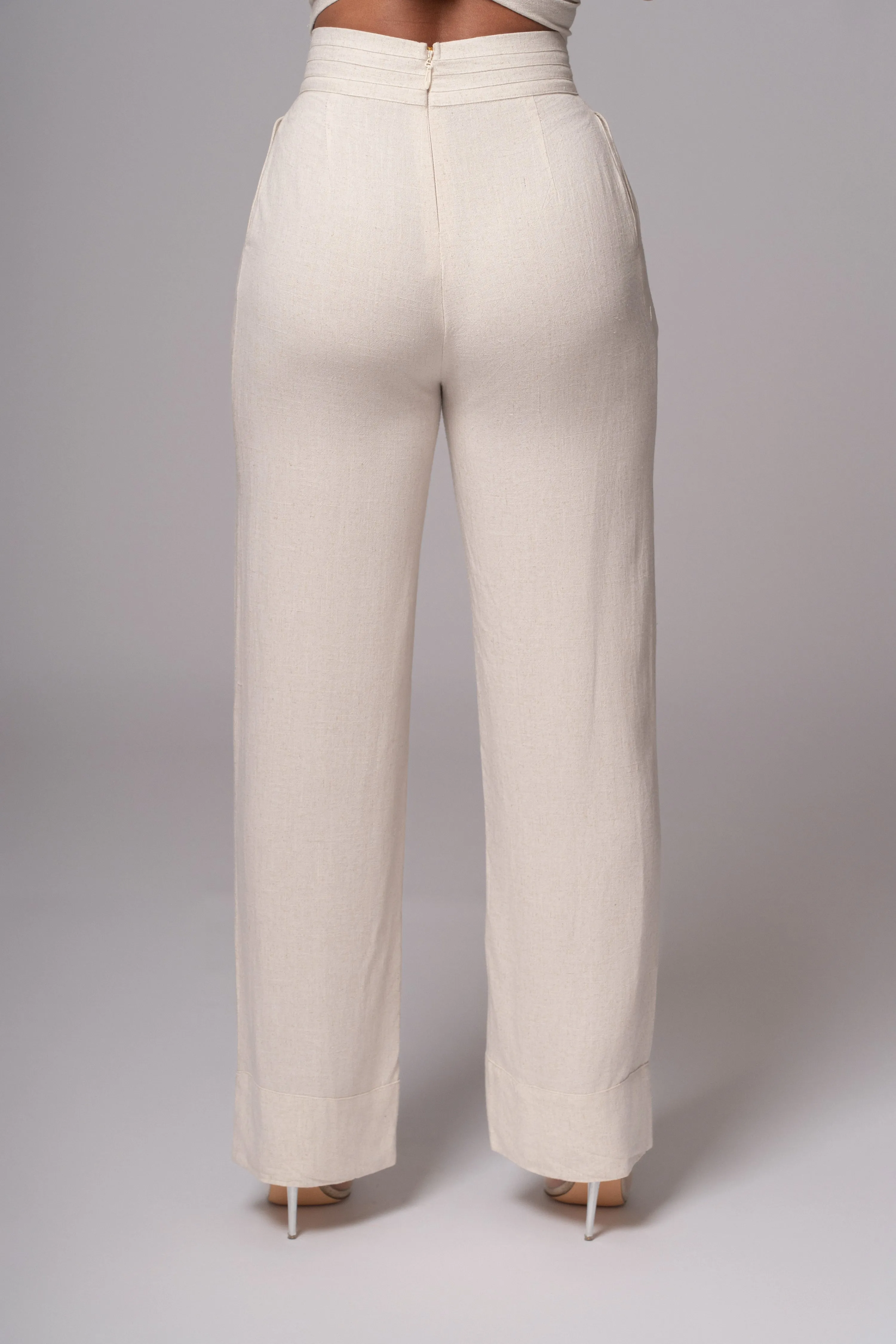 Natural Villa Views Linen Trousers