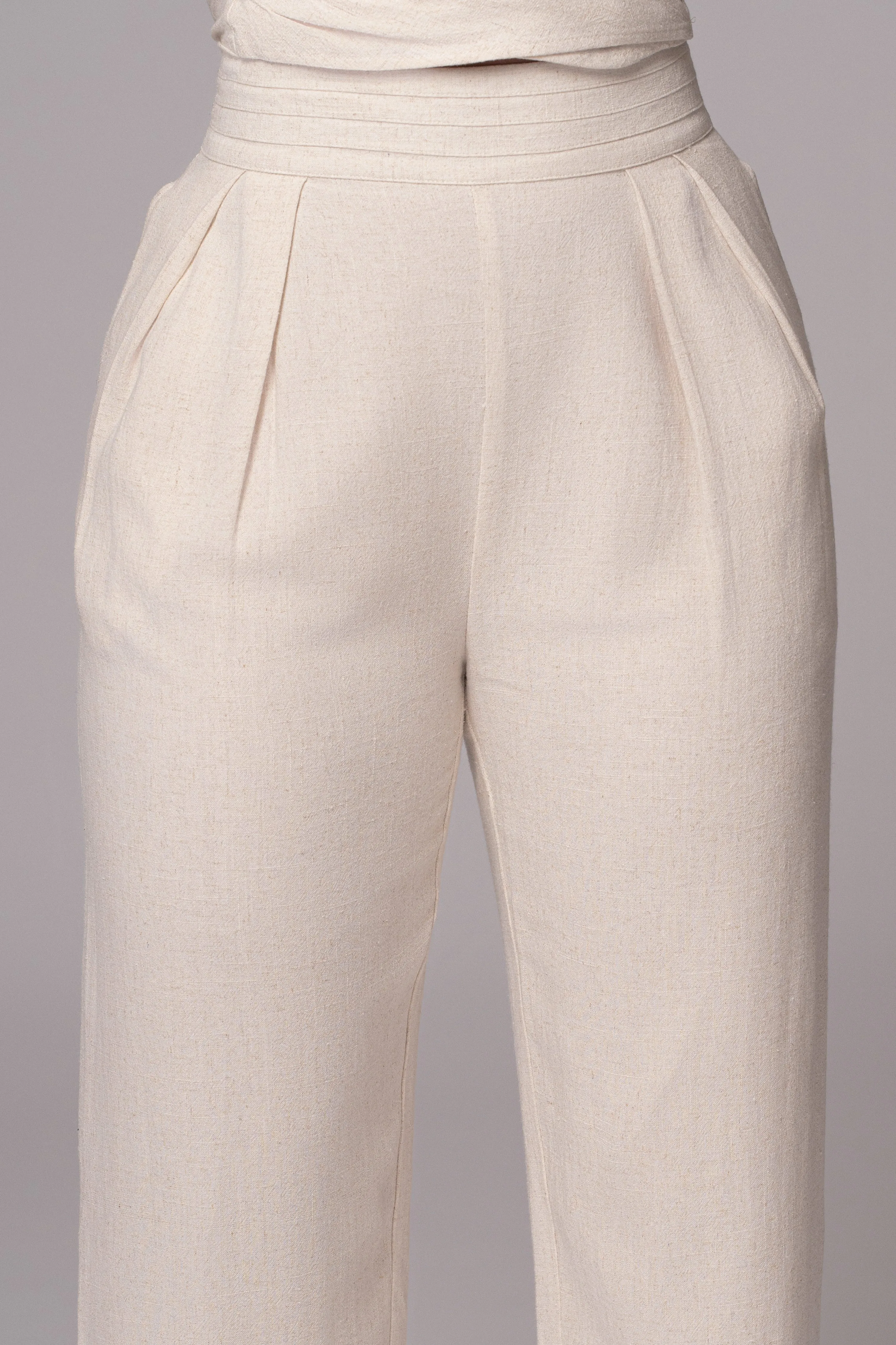 Natural Villa Views Linen Trousers