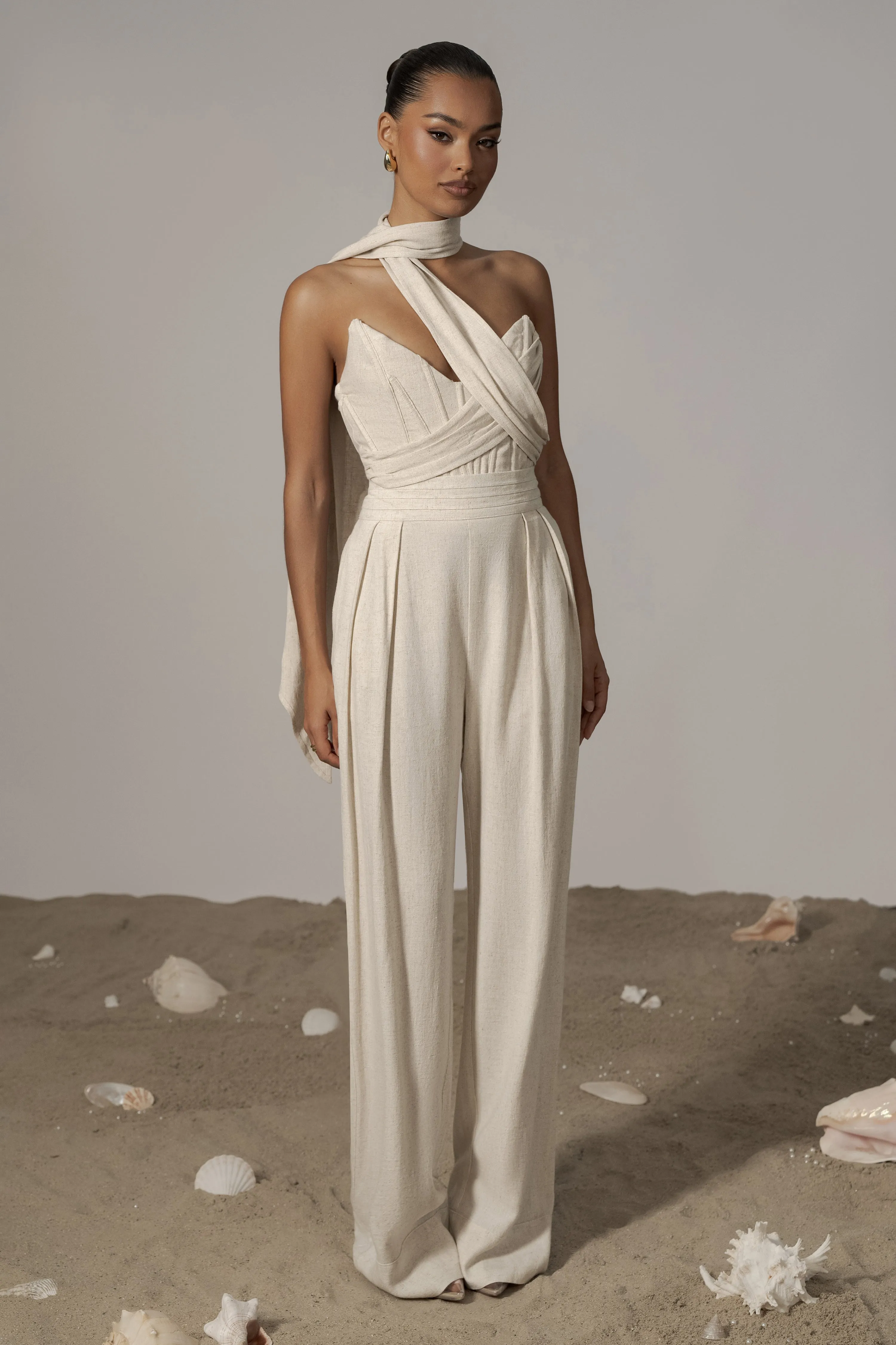 Natural Villa Views Linen Trousers