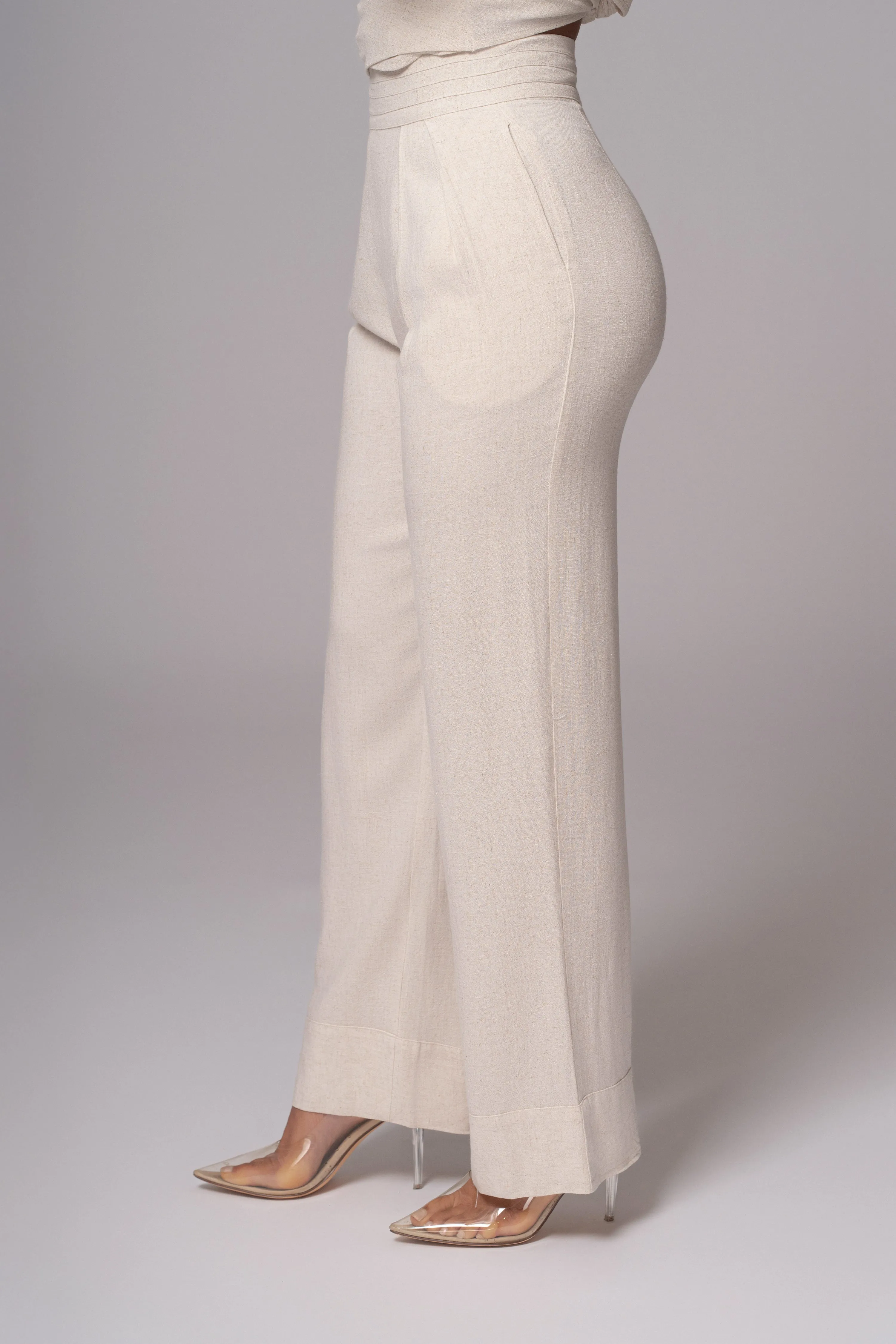 Natural Villa Views Linen Trousers