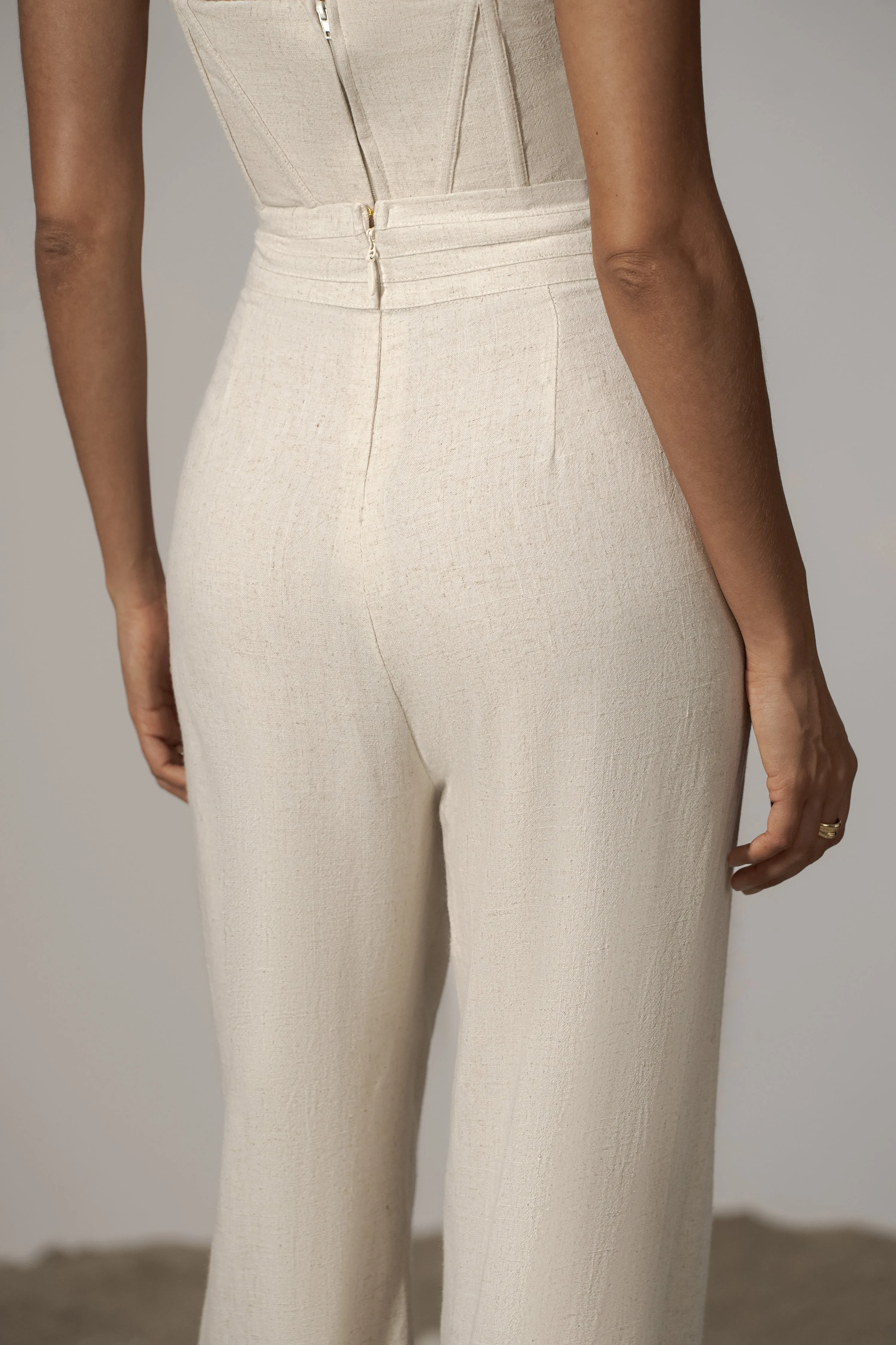 Natural Villa Views Linen Trousers
