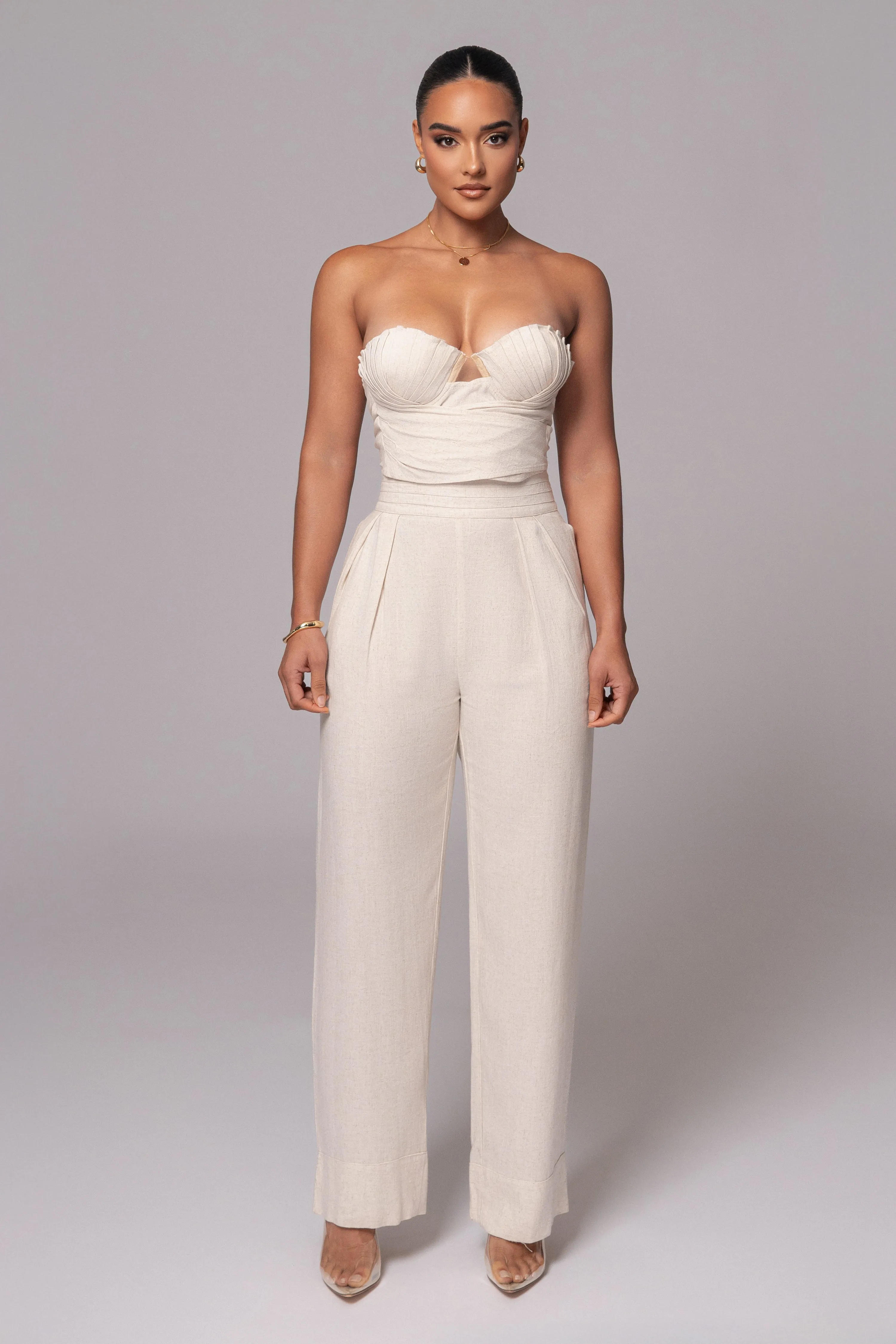 Natural Villa Views Linen Trousers