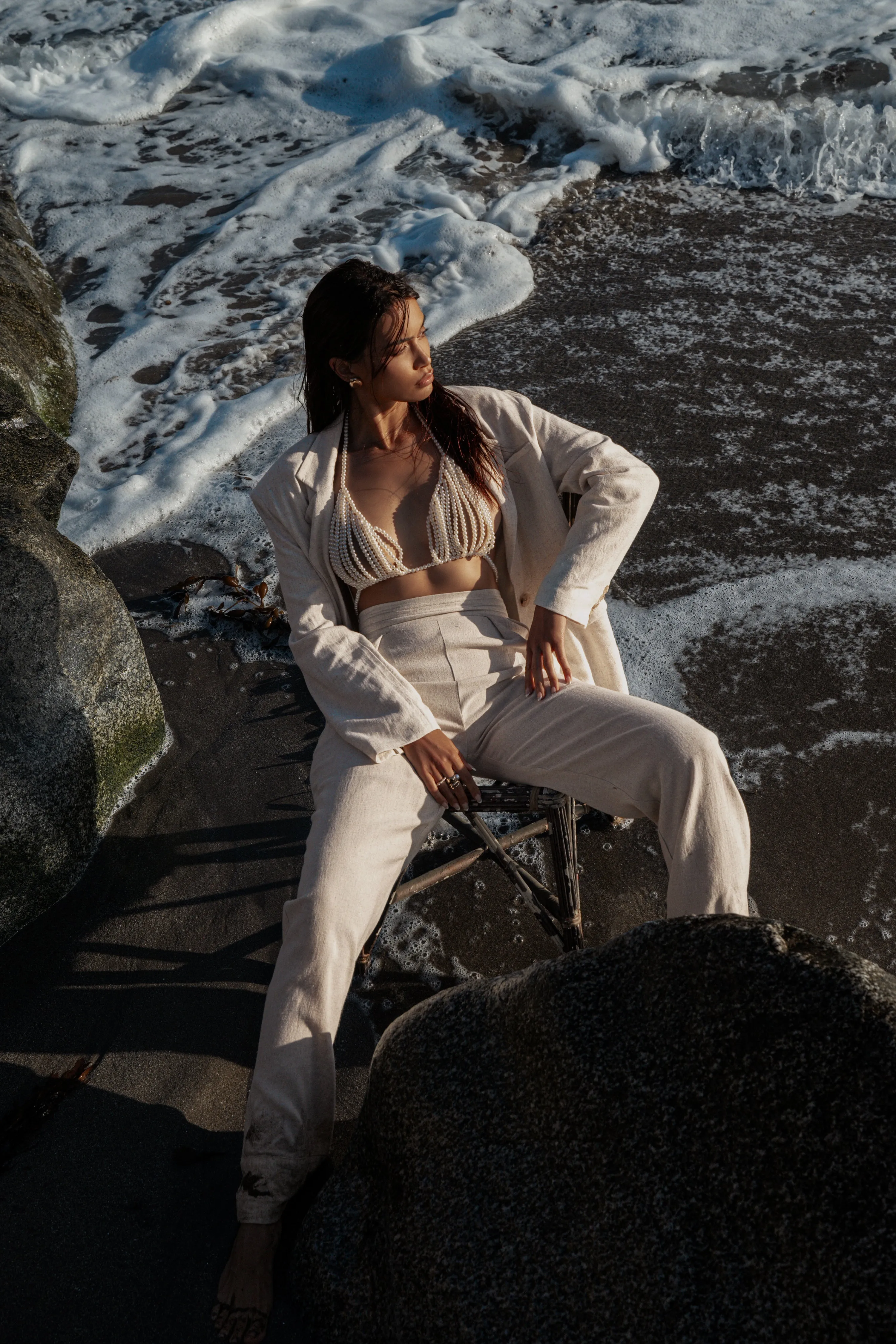 Natural Villa Views Linen Trousers