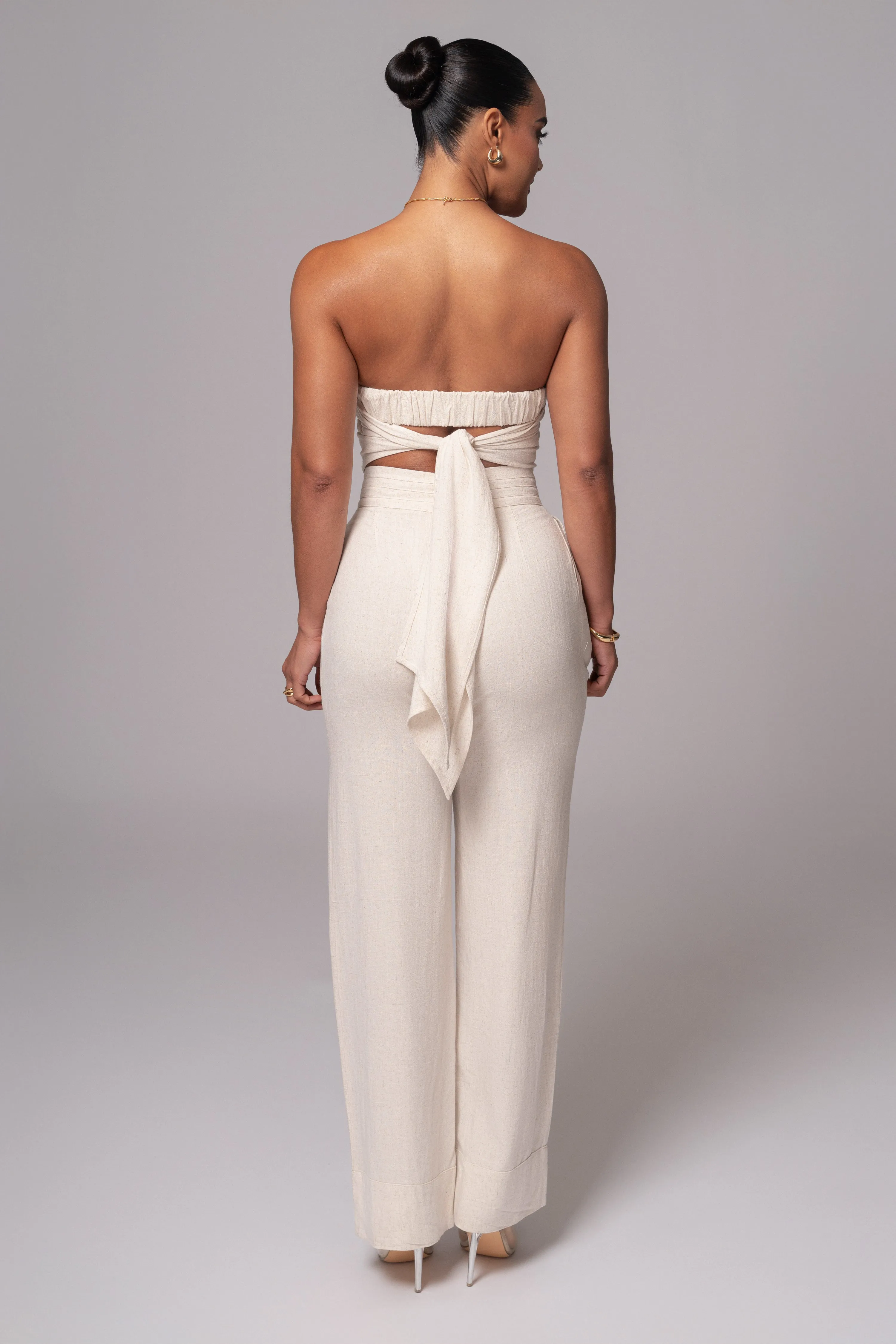 Natural Villa Views Linen Trousers