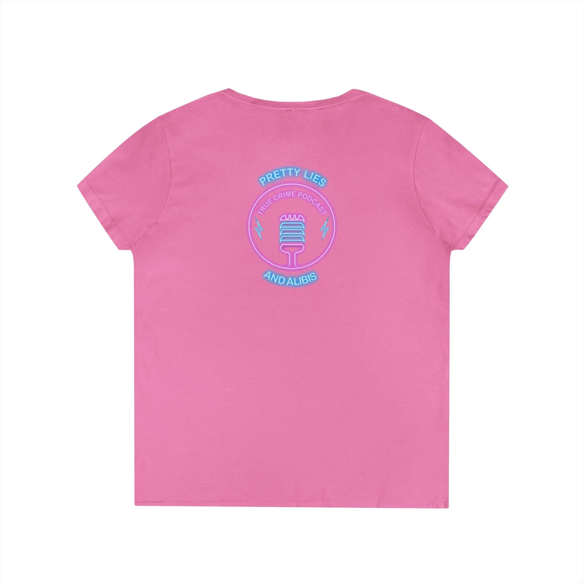 New! Alibier Ladies' V-Neck T-Shirt - 'Pretty Lies and Alibis' Design