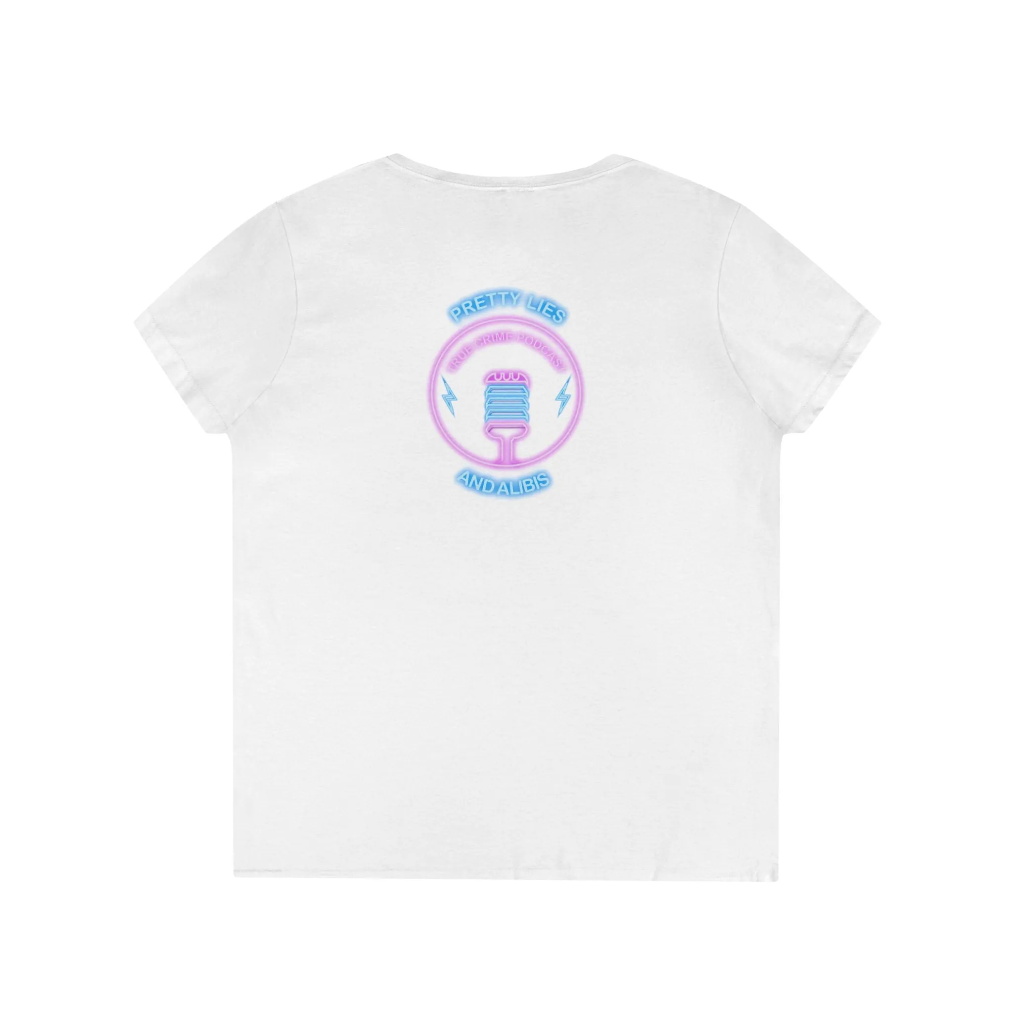 New! Alibier Ladies' V-Neck T-Shirt - 'Pretty Lies and Alibis' Design