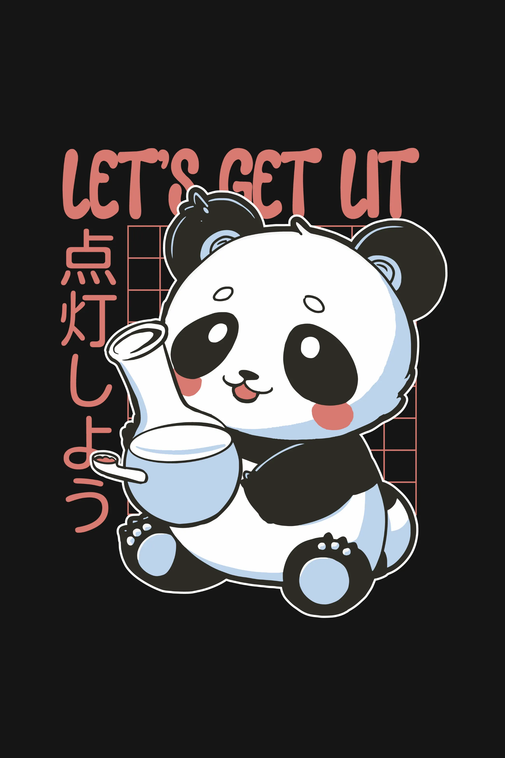 Panda With Bong Printed Oversized T-shirt for women