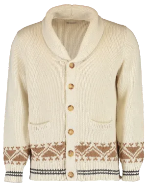 Pattern Trim Button Cardigan