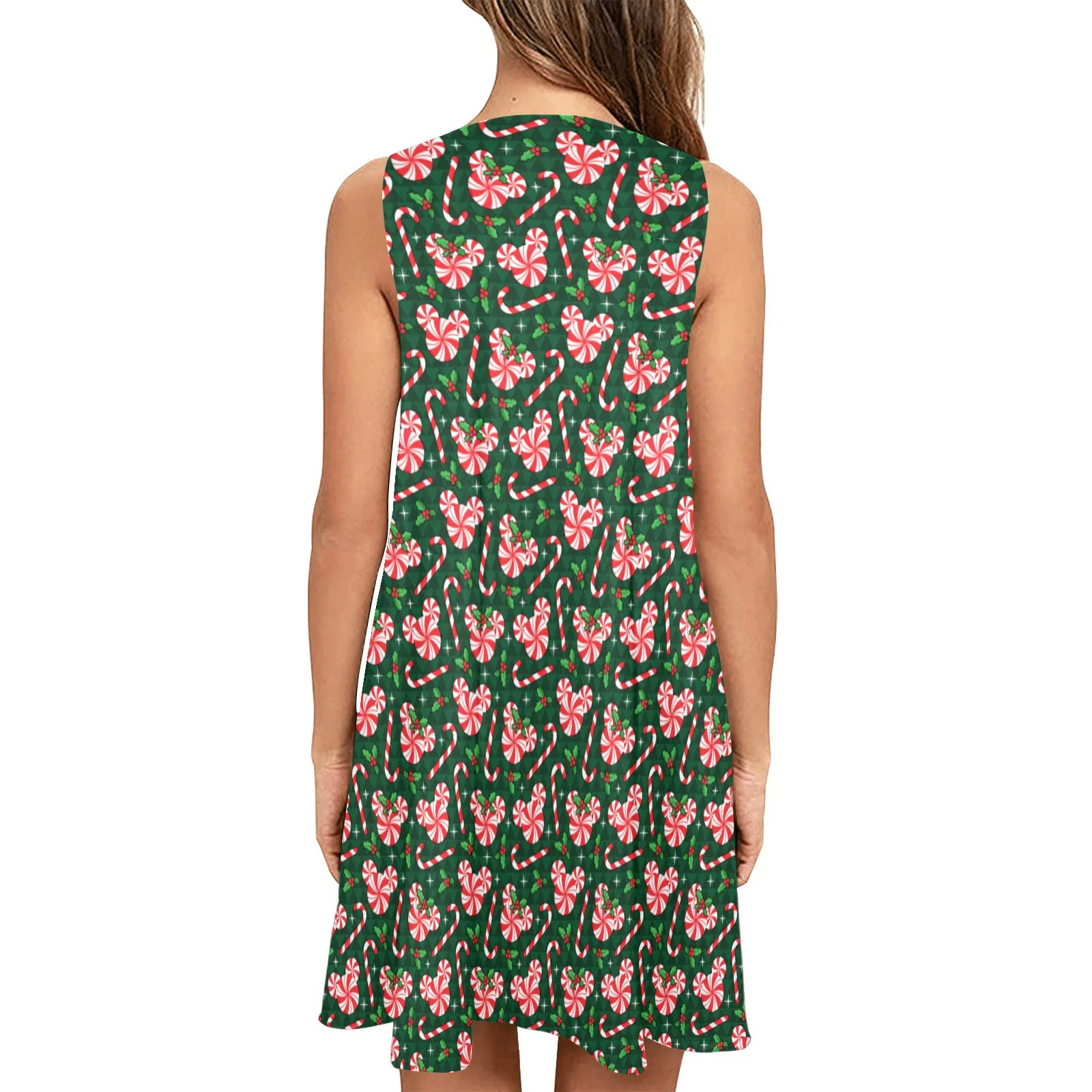 Peppermint Candy Sleeveless A-Line Pocket Dress
