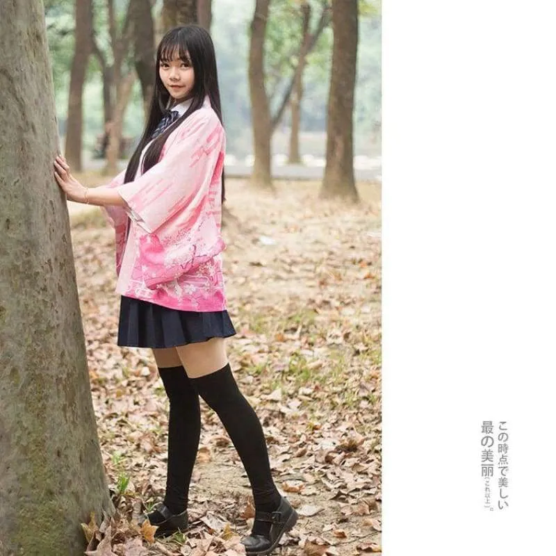 Pink Deer Couple Kimono Cardigan