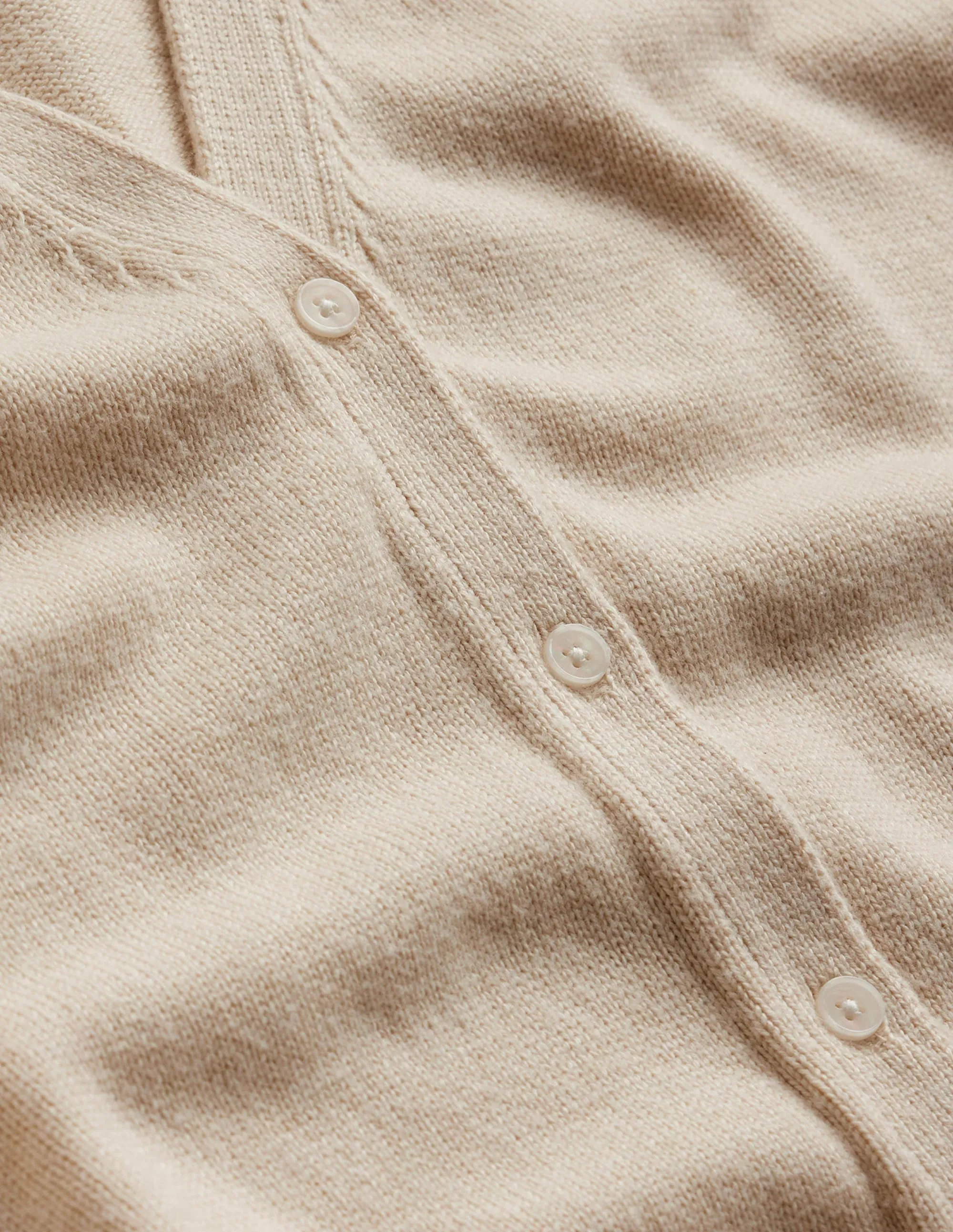 Pointelle Sleeve Cardigan-Warm Ivory