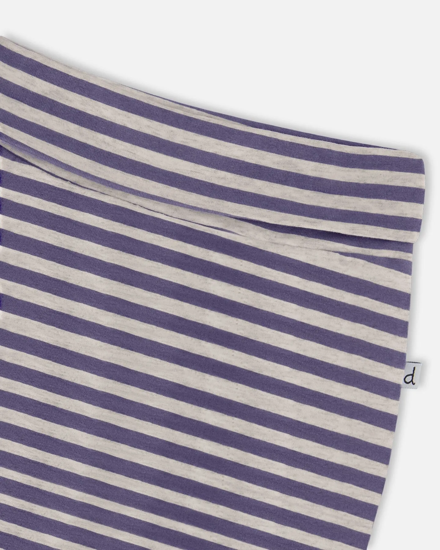 Printed Organic Cotton Evolutive Pant Striped Navy