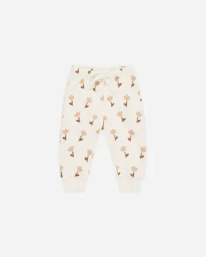 Quincy Mae Relaxed Fleece Sweat Pants - Tulips