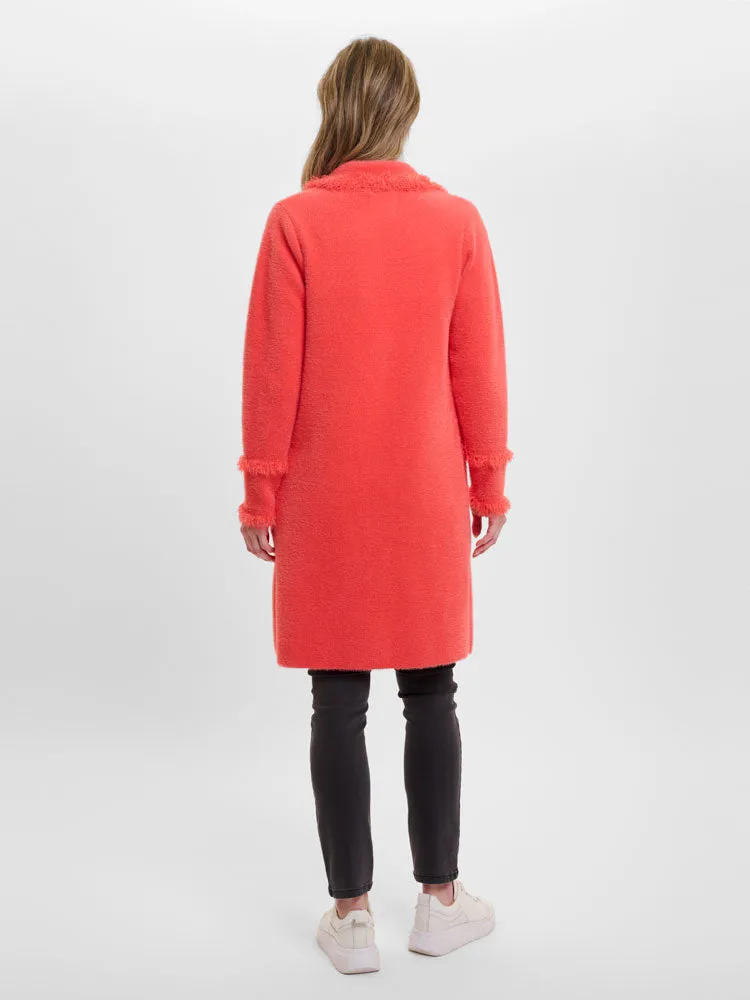 Rino & Pelle Catena Cardigan with Fringes Hot Coral