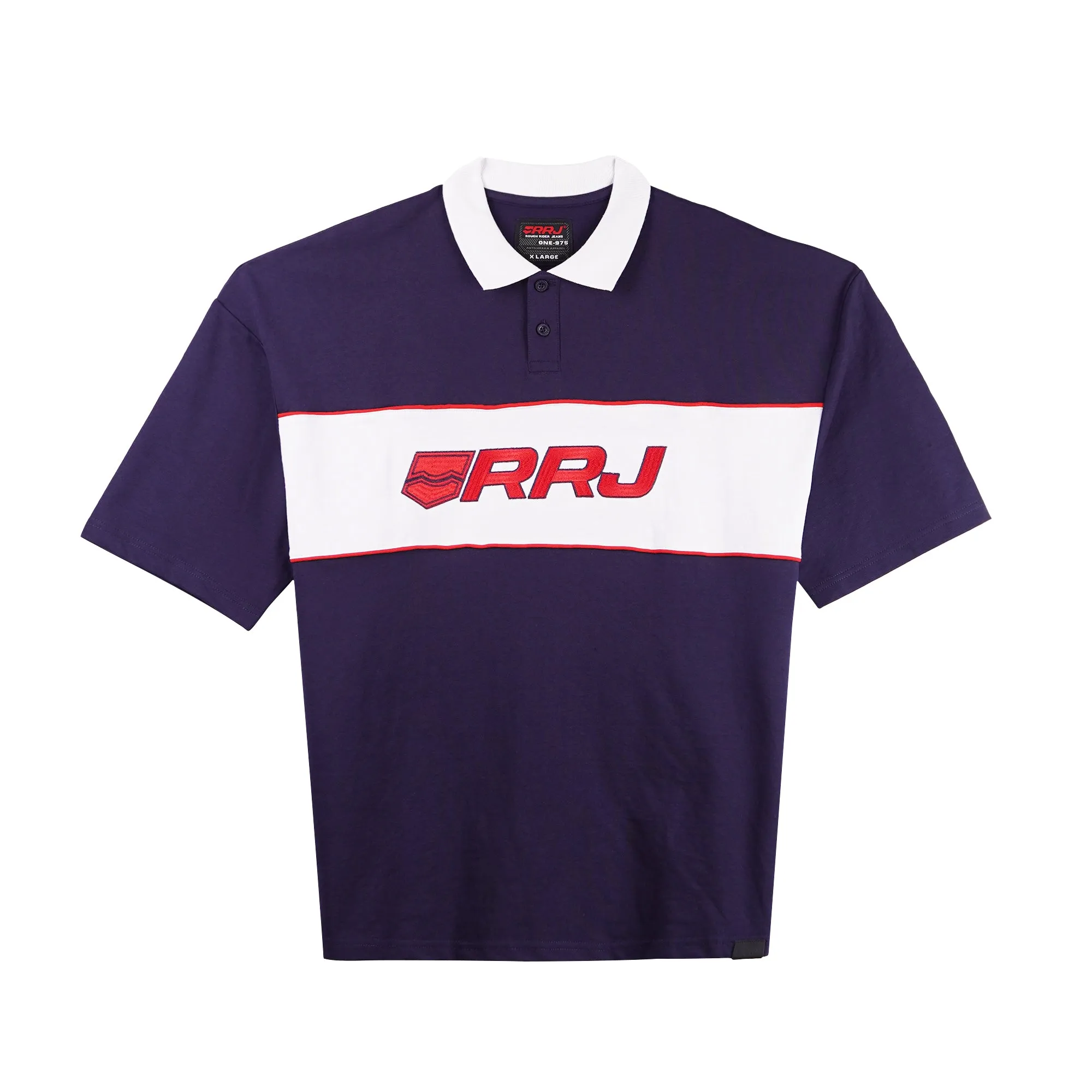RRJ Basic Collared for Men Oversized Fitting Terry Fabric Trendy fashion Casual Top Navy Blue Polo shirt for Men 135973 (Navy Blue)