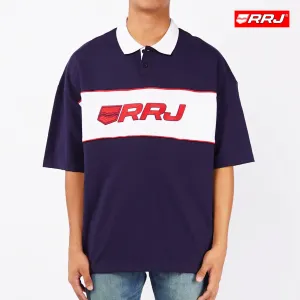 RRJ Basic Collared for Men Oversized Fitting Terry Fabric Trendy fashion Casual Top Navy Blue Polo shirt for Men 135973 (Navy Blue)