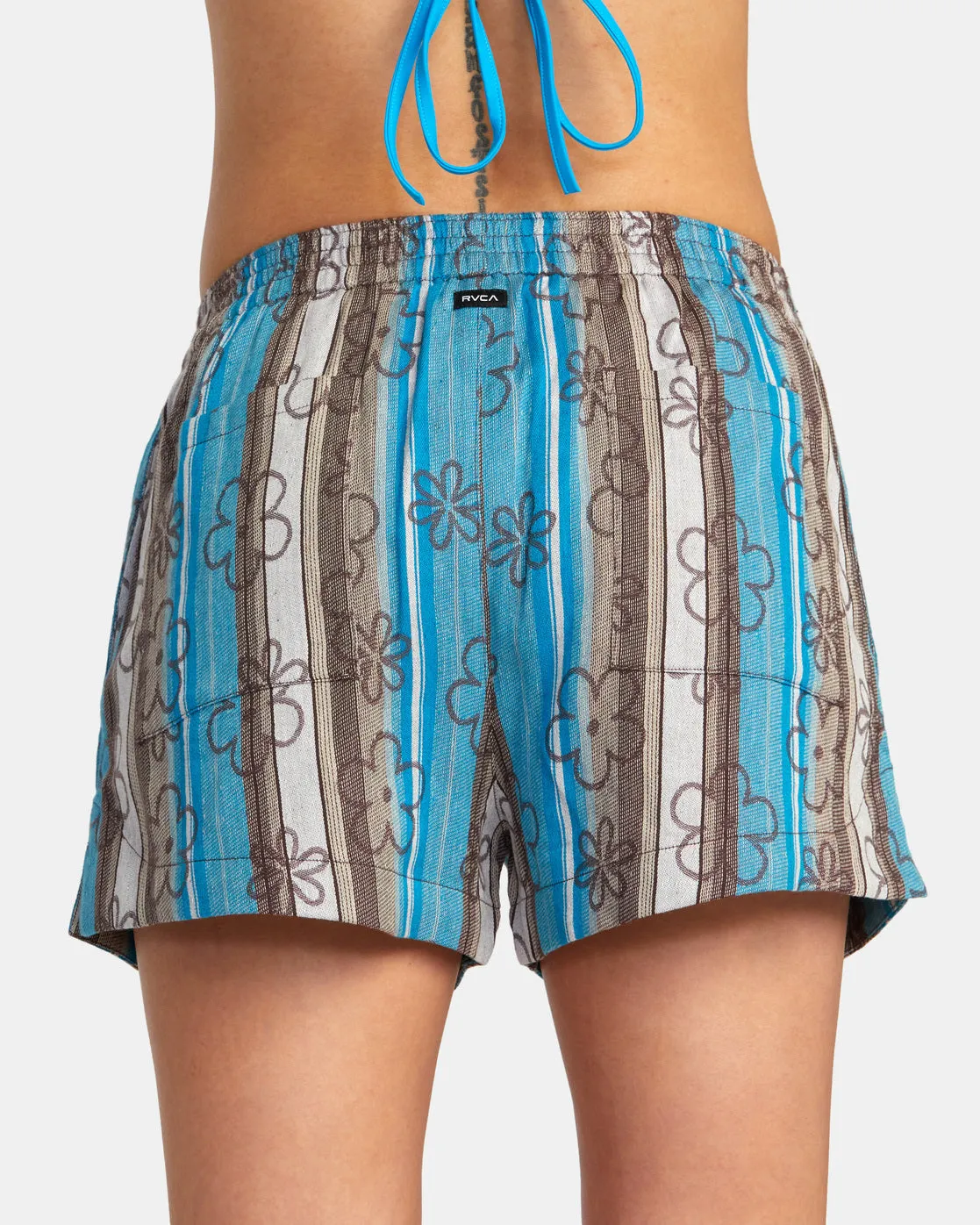 Sawyer Stripe Elastic Shorts - Blue Danube