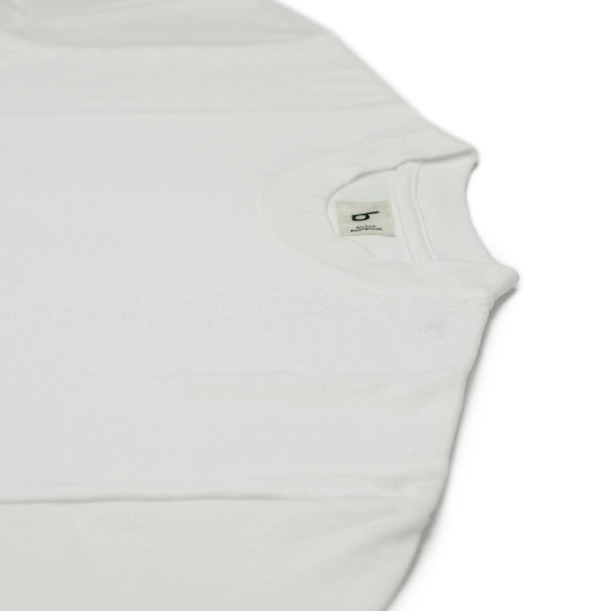 Soft cotton crewneck pocket tee in off-white